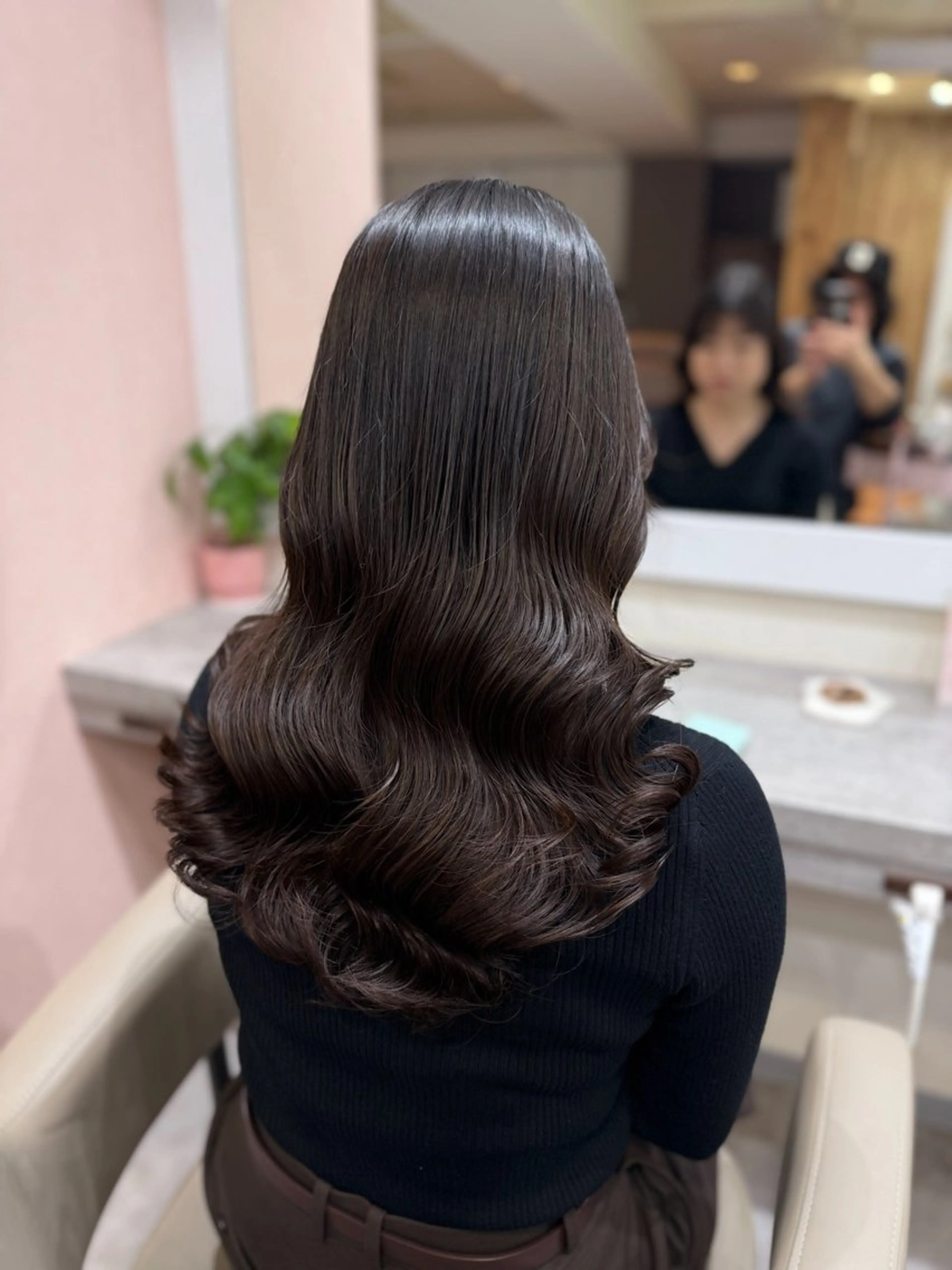 ロング パーマ 韓国風パーマ/耳つぼ ヘアセット/みづきのヘアスタイル