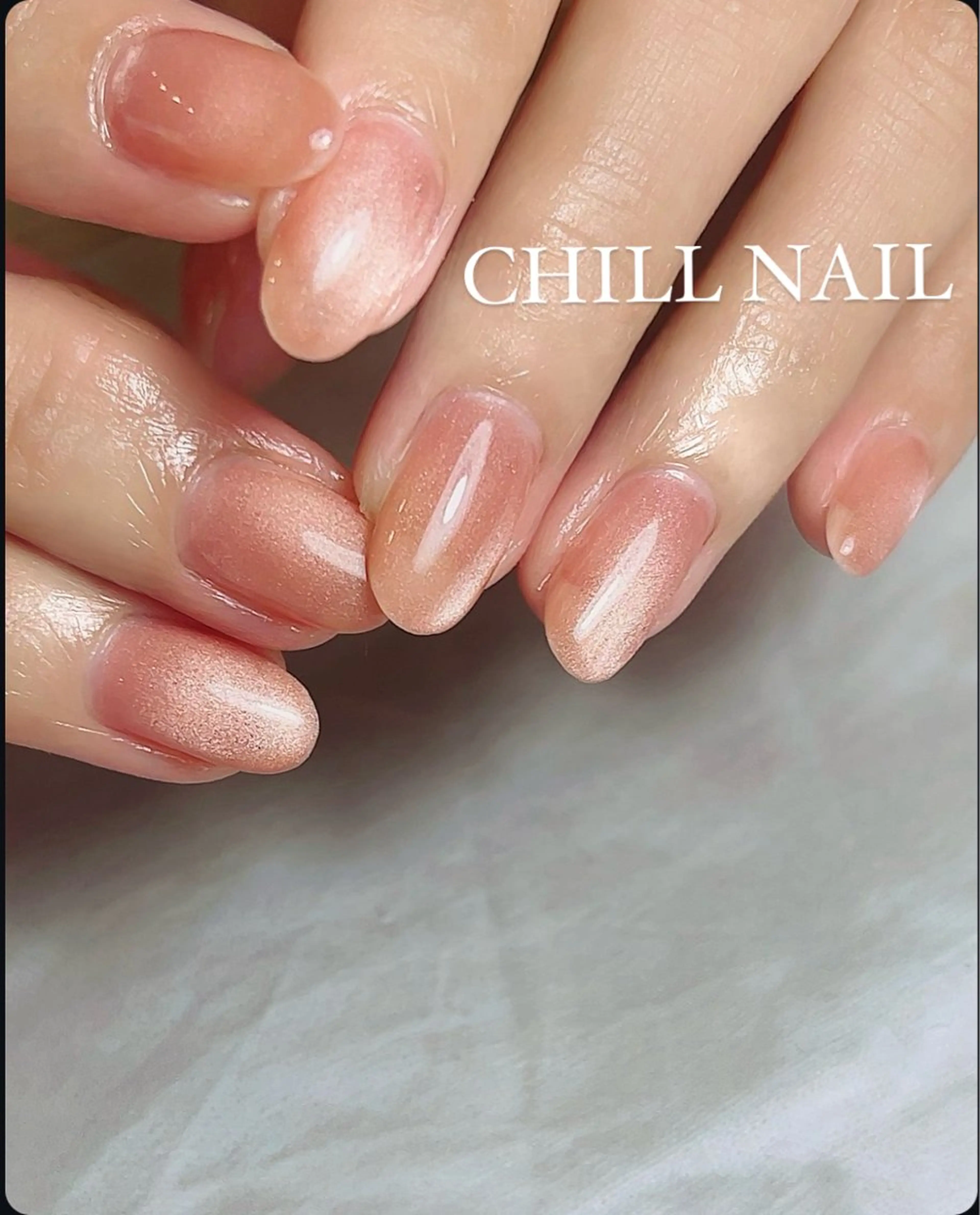ネイル オレンジ ピンク CHILL NAILのネイルデザイン