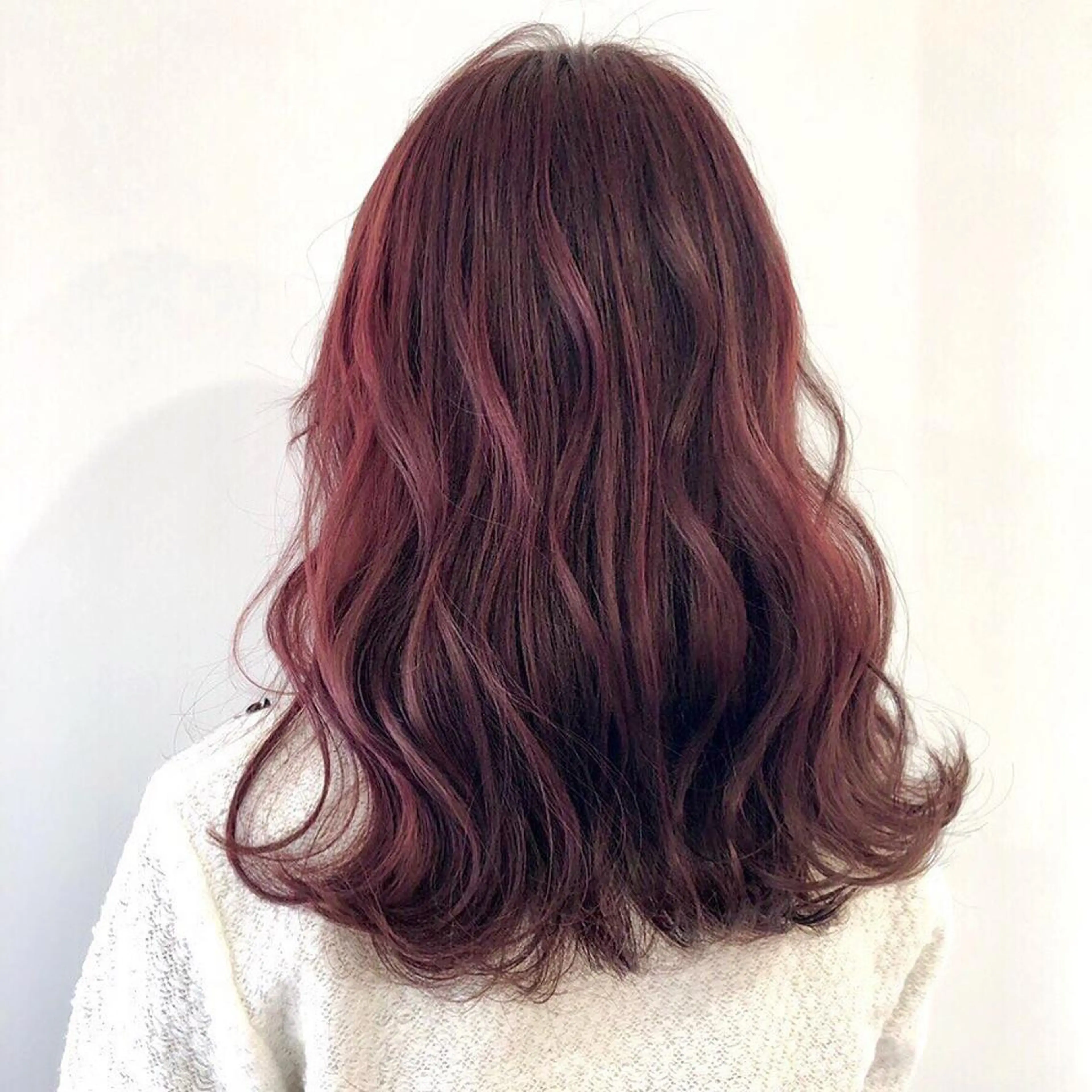 ロング カラー ピンクカラー レッドカラー GO TODAY SHAiRE SALON岡山所属・Sana/ 耳ツボ/インナーのヘアスタイル