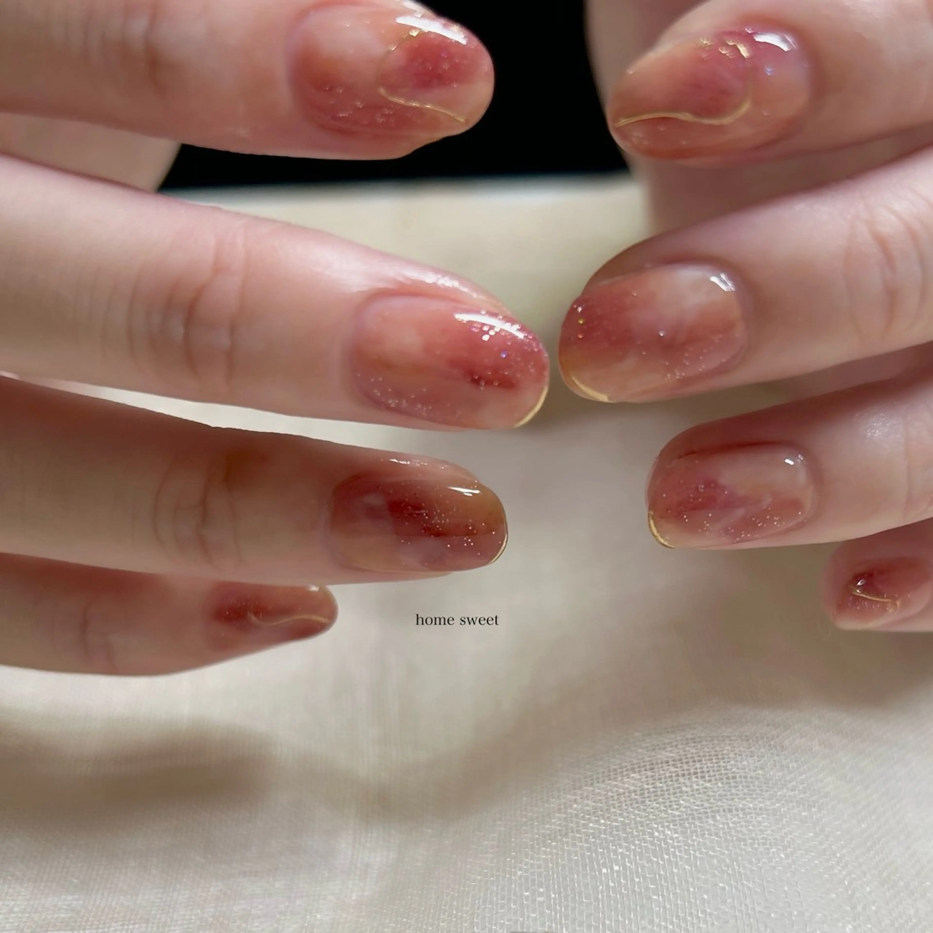 ミディアム ハンドネイル ショートネイル. Home sweetのネイルデザイン
