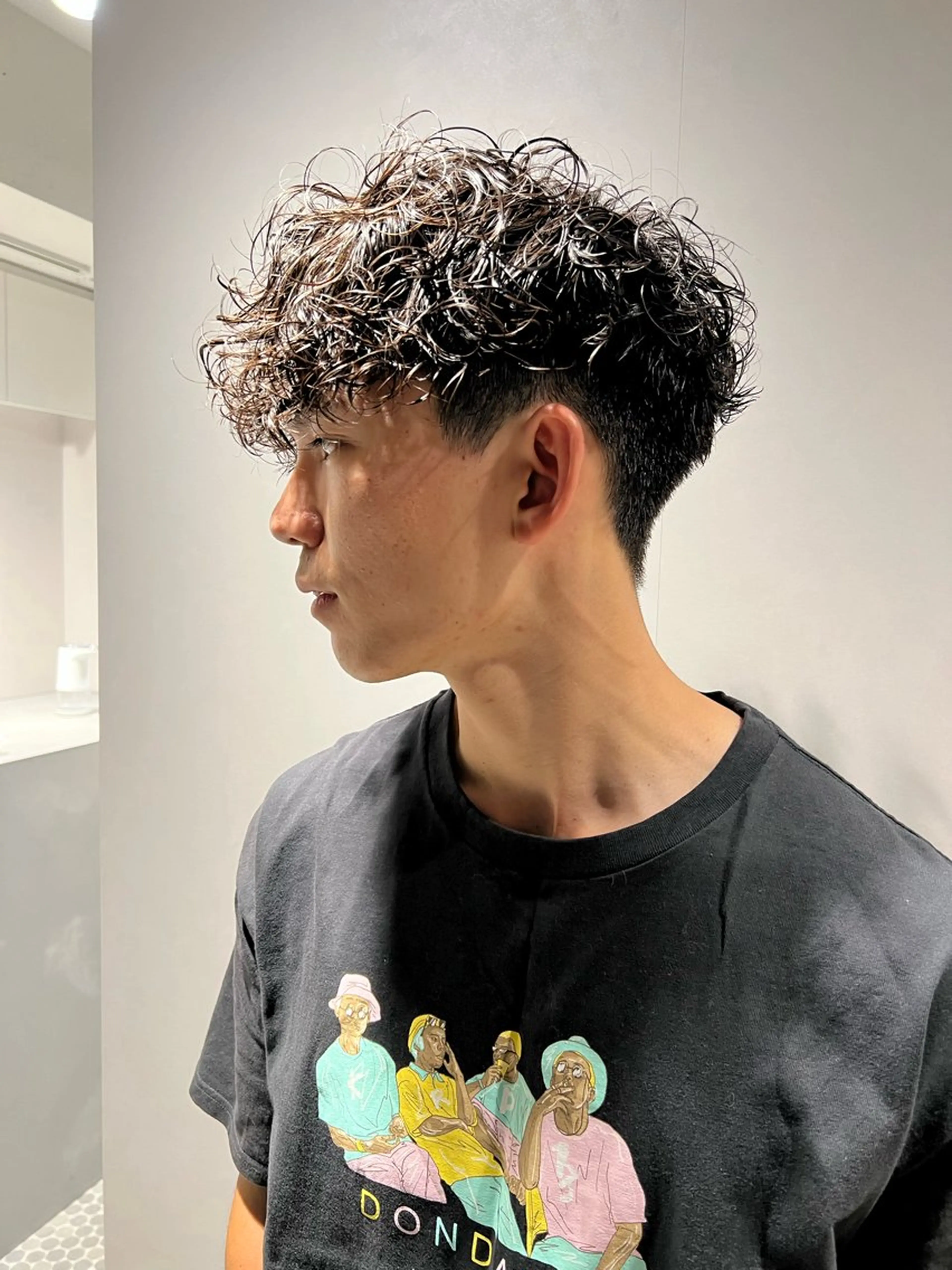ショート パーマ メンズ メンズパーマ スパイラルパーマ カット パーマ ヘッドスパ 樋野 亮のヘアスタイル