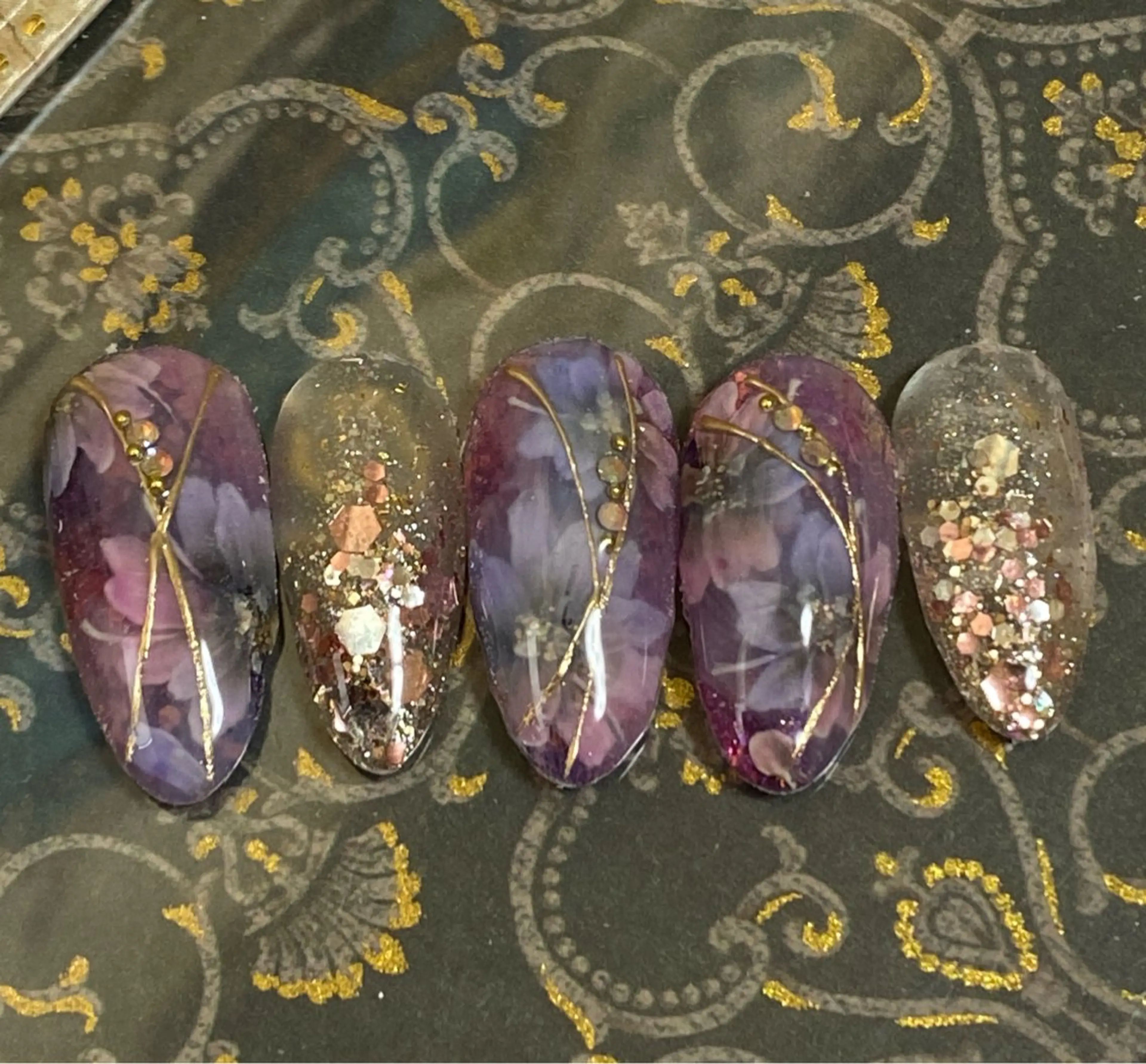 ネイル フラワーネイル 自宅ネイルサロン ♦️nuance♦️のネイルデザイン