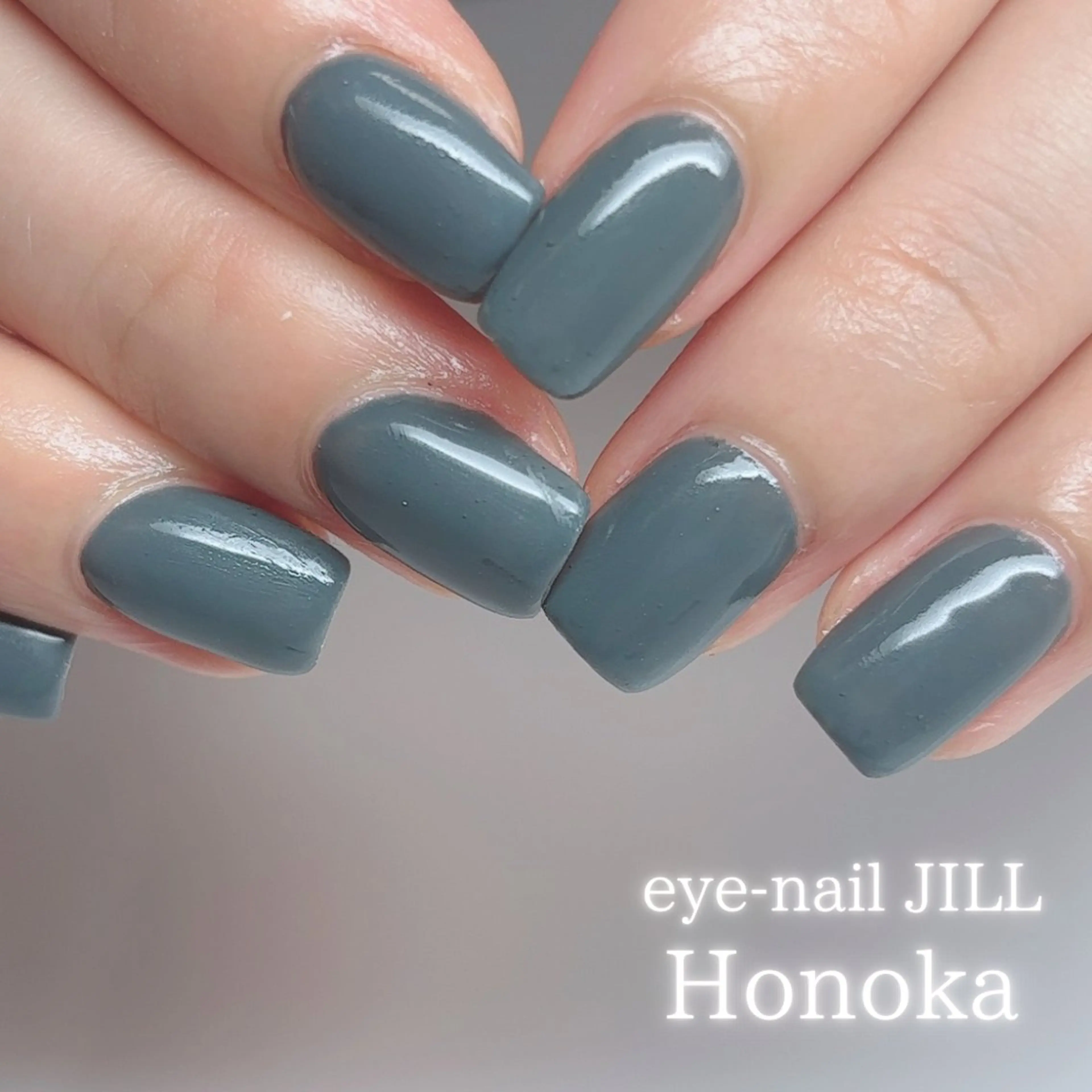 ネイル グリーン ワンカラーネイル スカルプネイル ハンドネイル JILL Honokaのネイルデザイン