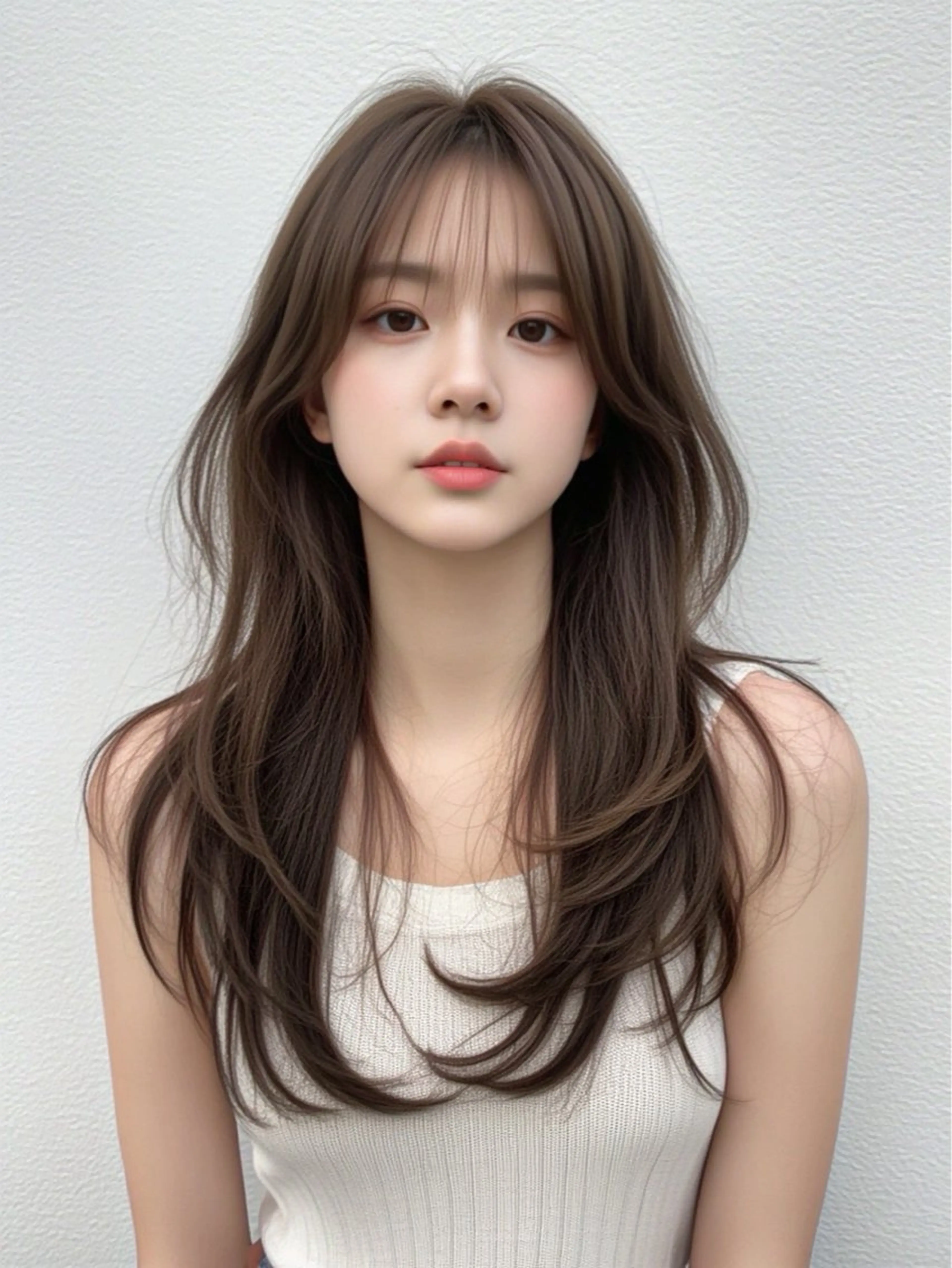 ロング カット ヘアカラー トリートメント シンタニ ナオトのヘアスタイル