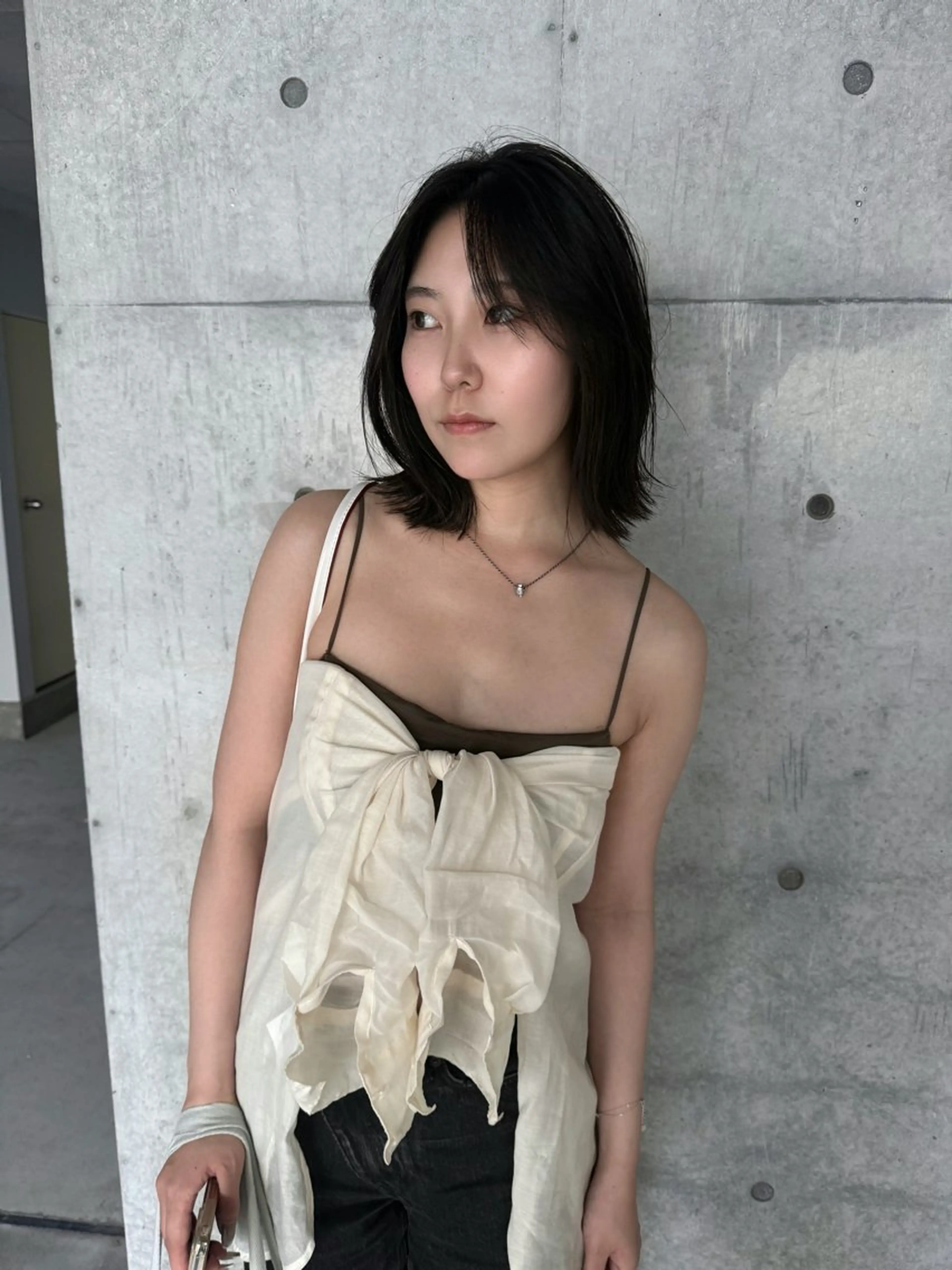 ミディアム カラー ミディアムレイヤー アッシュ ベージュカラー ケアカラー 透明感カラー カット トリートメント レイヤー/梅田/ HIKARU🍀のヘアスタイル