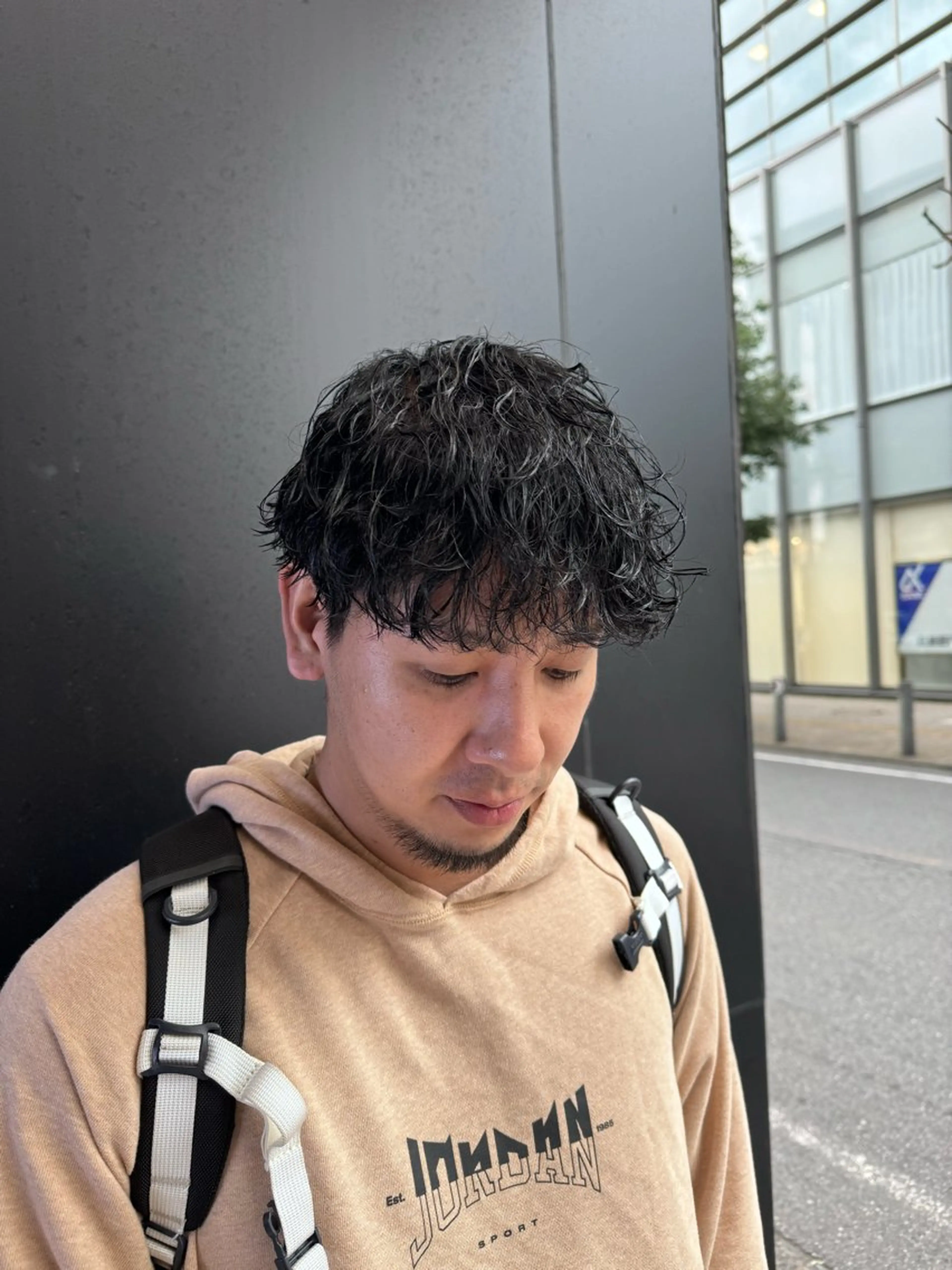 ショート パーマ メンズ マッシュ 波巻きパーマ ショートヘア 柏メンズカットパーマ NO.1タイチのヘアスタイル