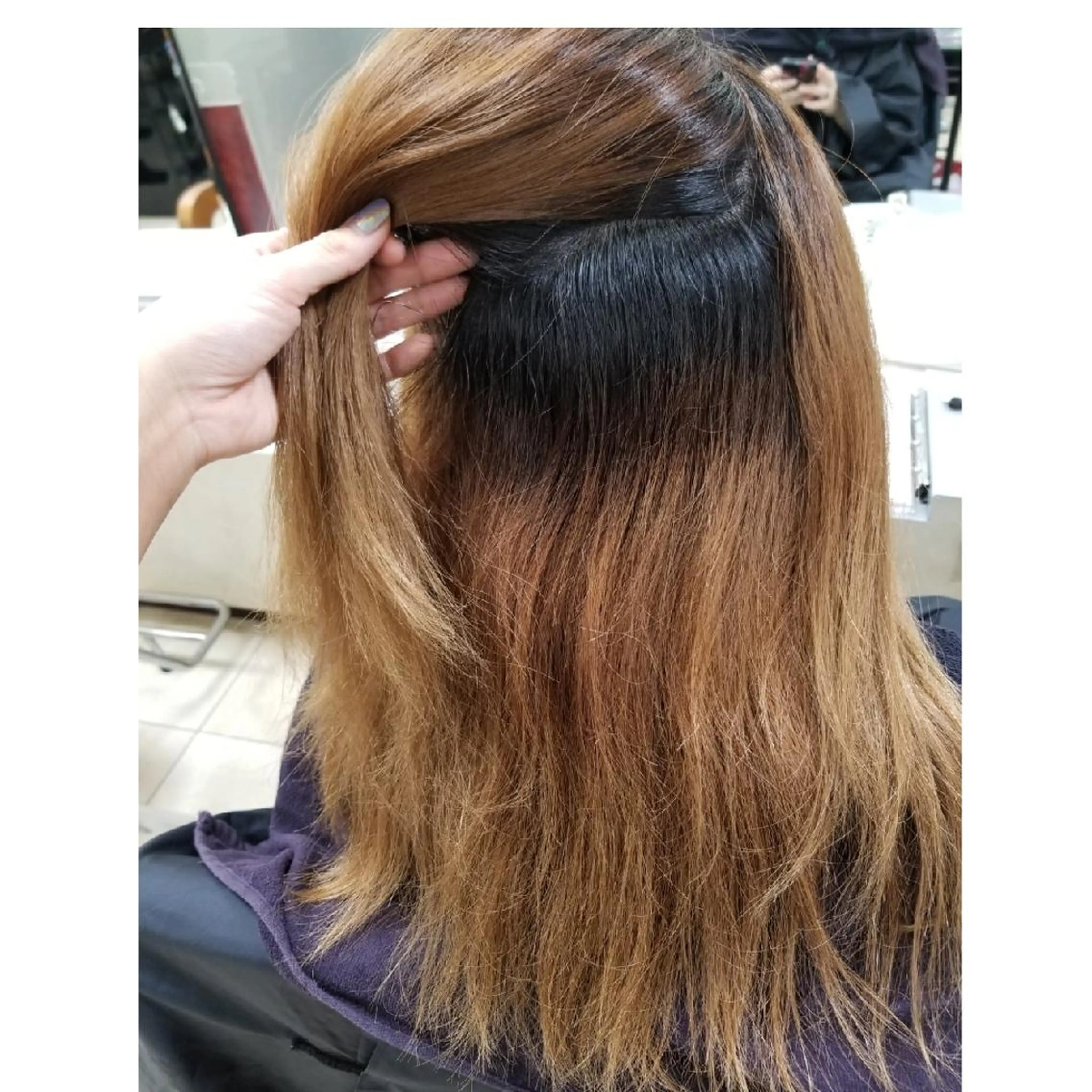 ロング カラー ダークグレー ダークグレージュ グレージュ ラカリテ所属・渋谷 りなのヘアスタイル