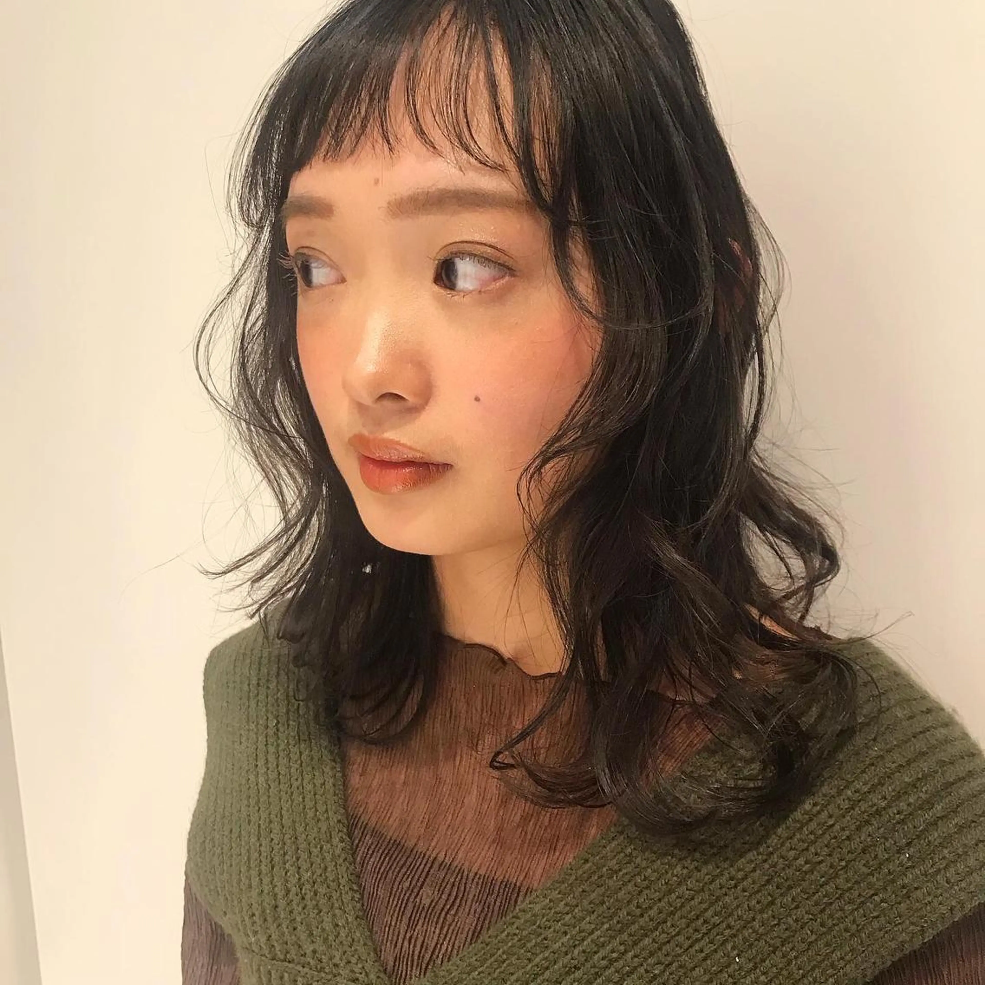 セミロング 顔周りカット 福島成美/髪質改善 縮毛矯正/カラーのヘアスタイル