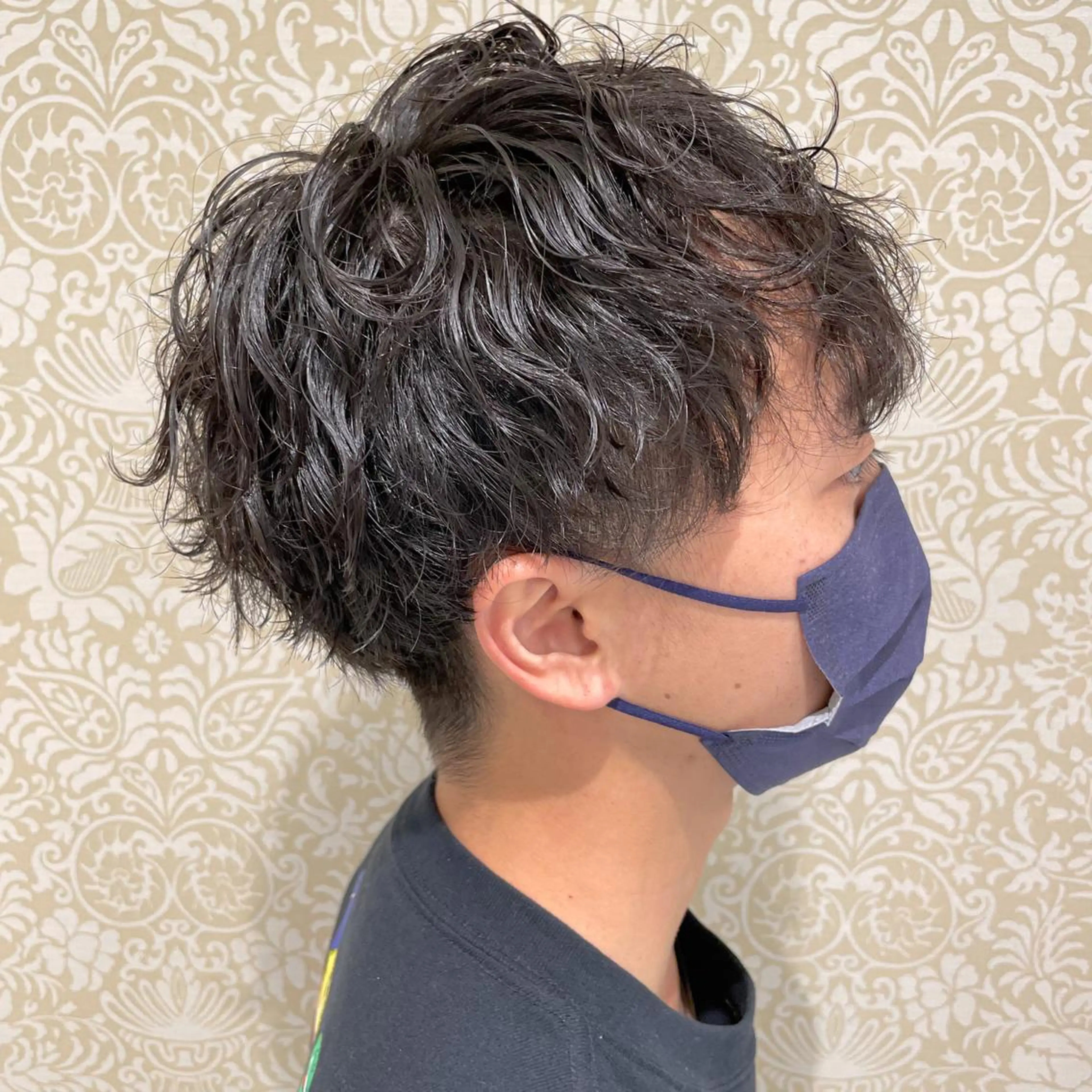 ショート パーマ メンズ カット パーマ トリートメント 暖色系カラー🍊 オオネヨシナリのヘアスタイル
