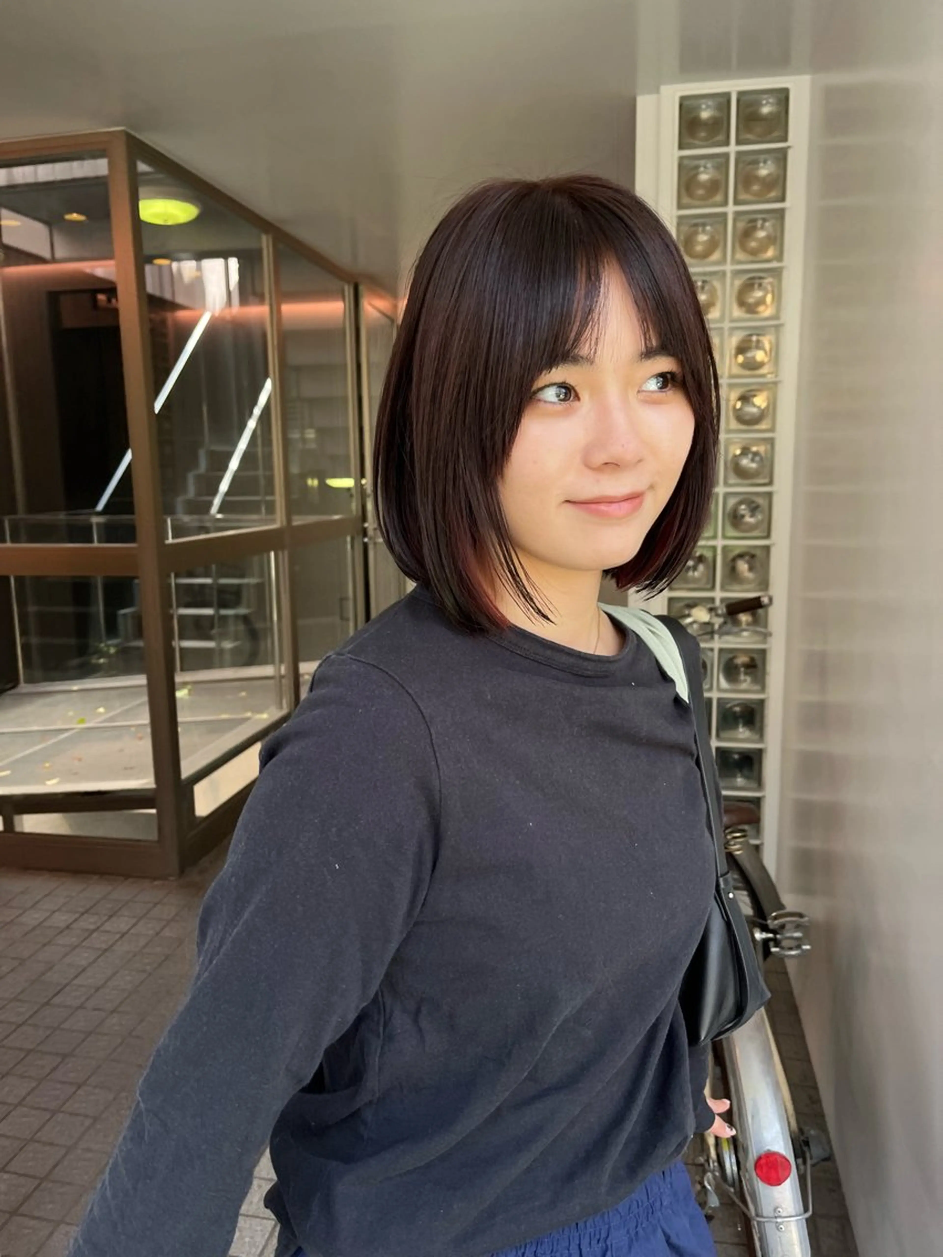 ショート カラー カット ボブパーマ/パーマ ウルフパーマのヘアスタイル