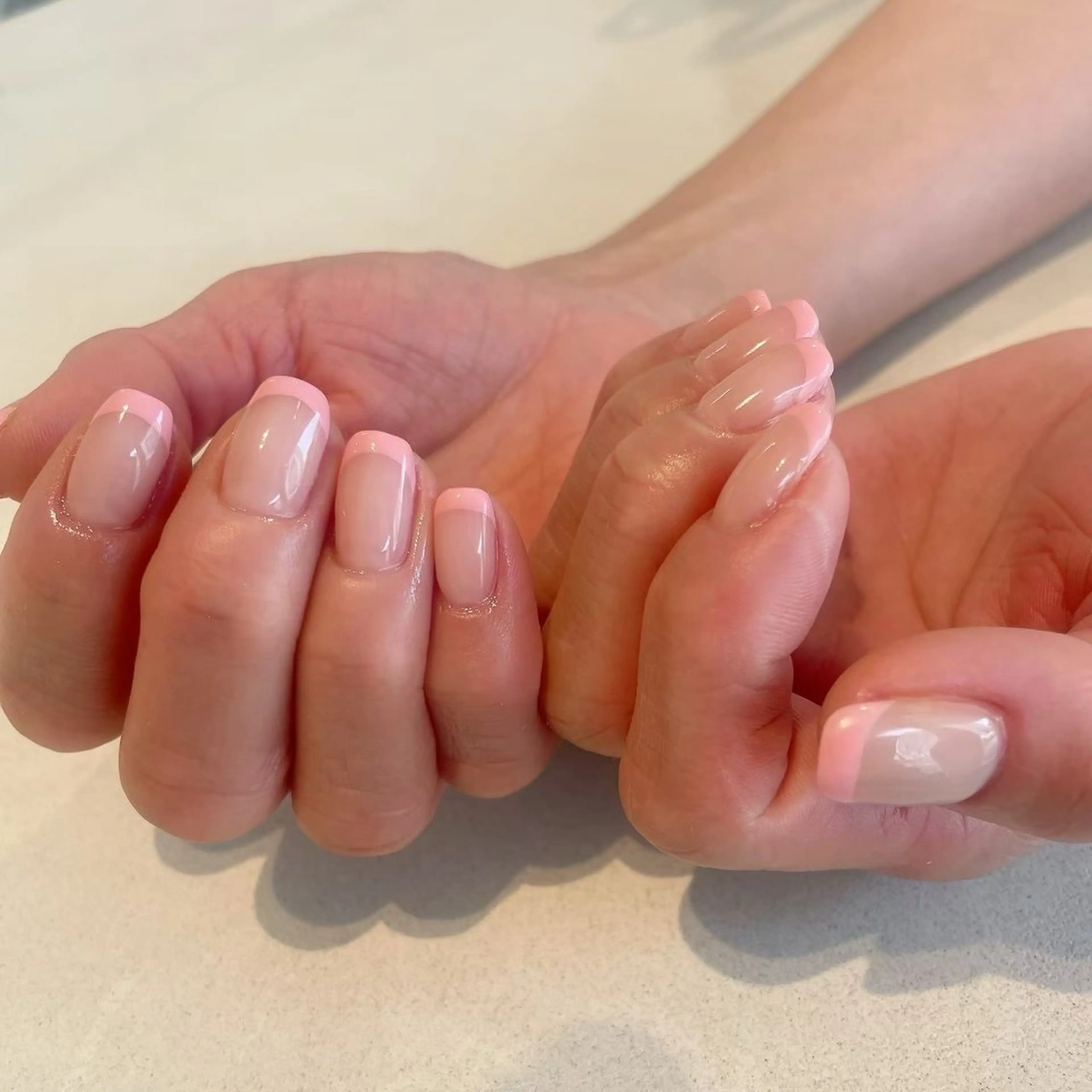 ネイル フレンチネイル ピンク シンプルネイル 春ネイル さとう さほのネイルデザイン