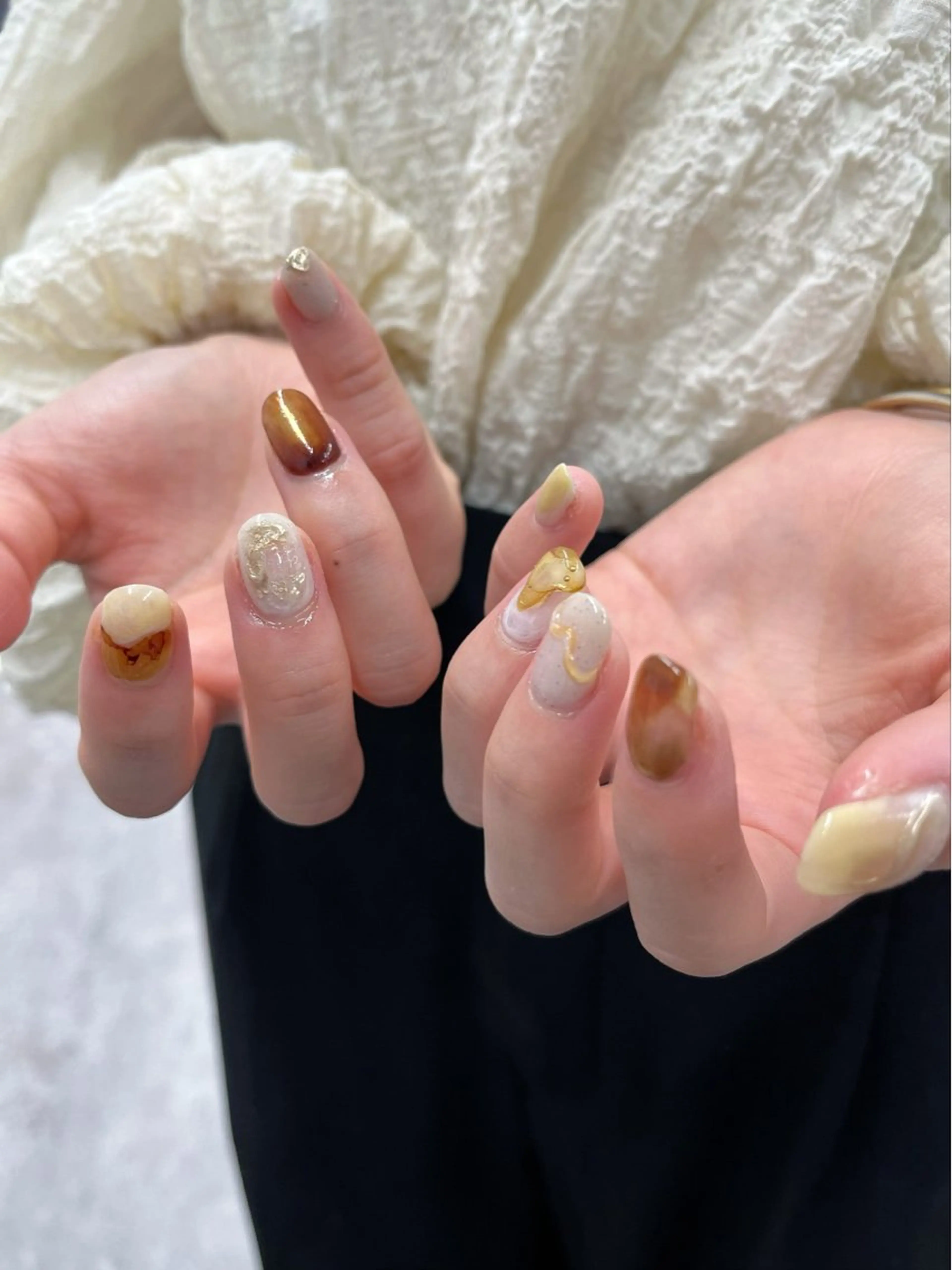 ネイル ミラーネイル 持ち込み MUKUTOU nail 　YUKIのネイルデザイン
