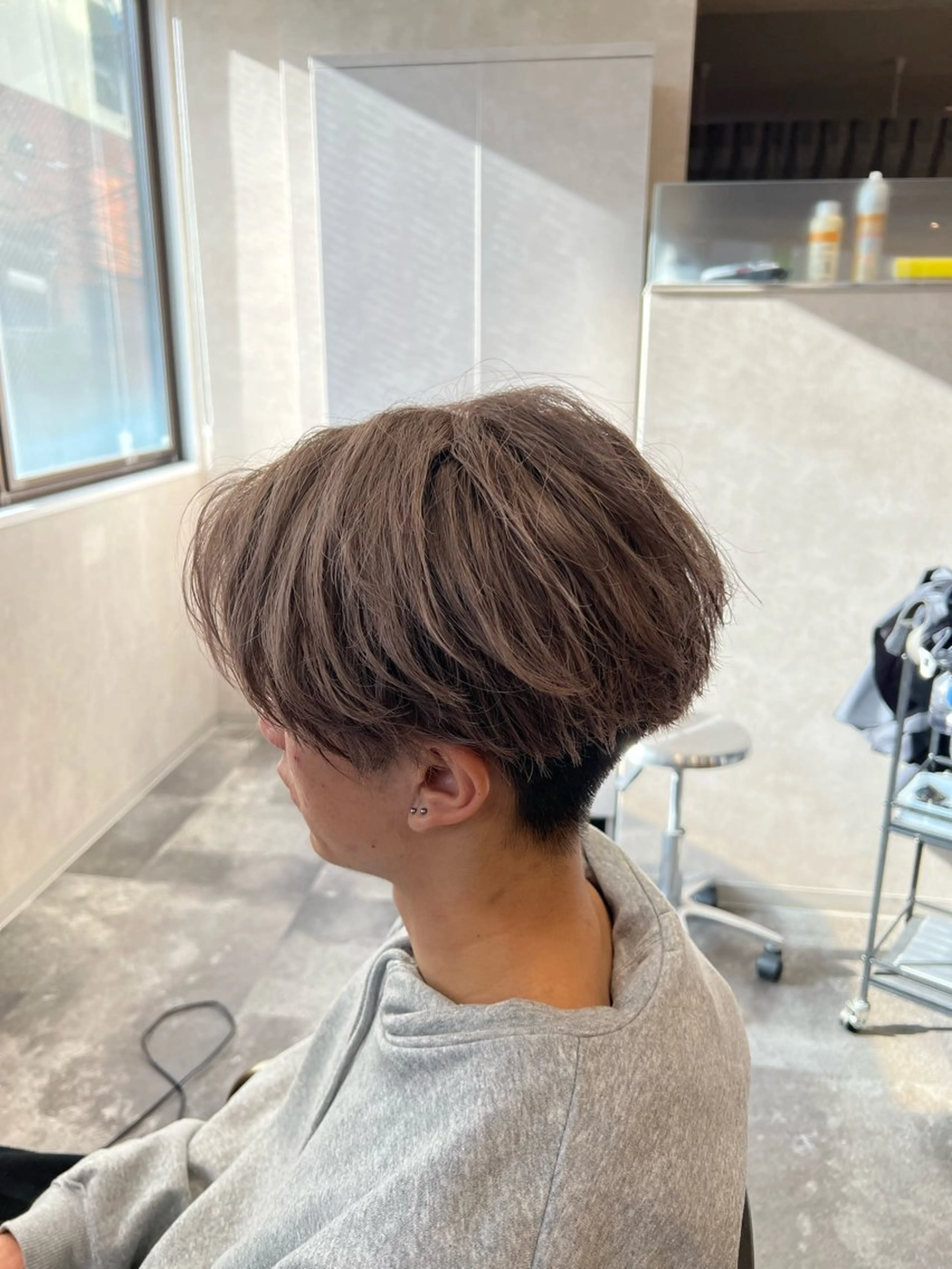 ショート カラー ヘアアレンジ メンズ ベージュカラー ミルクティーベージュ カット ヘアカラー メンズ特化/カラー/ パーマ/ケイシンのヘアスタイル