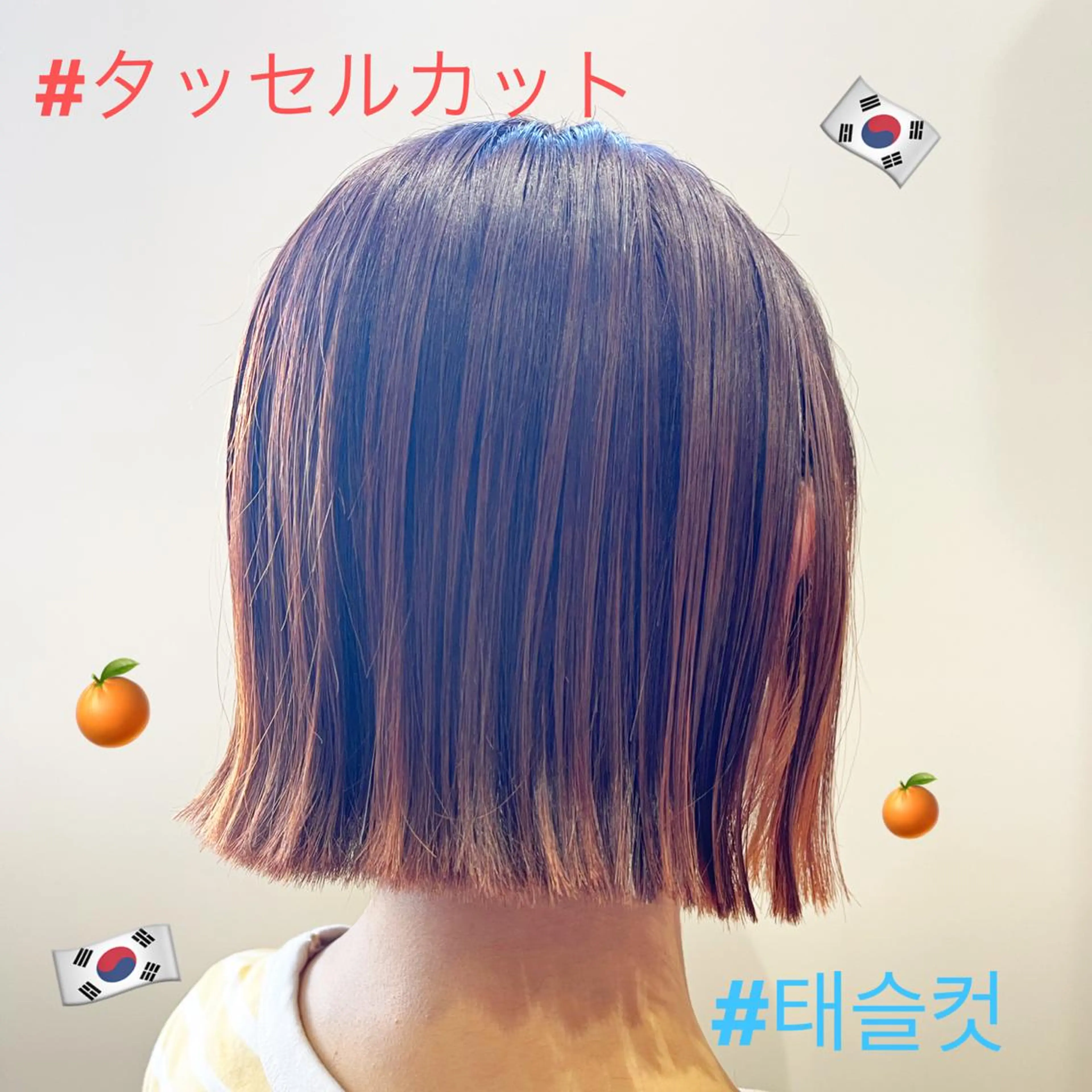 ミディアム カラー タッセルカット カット 韓国🩵海外ヘア 宮川華奈のヘアスタイル