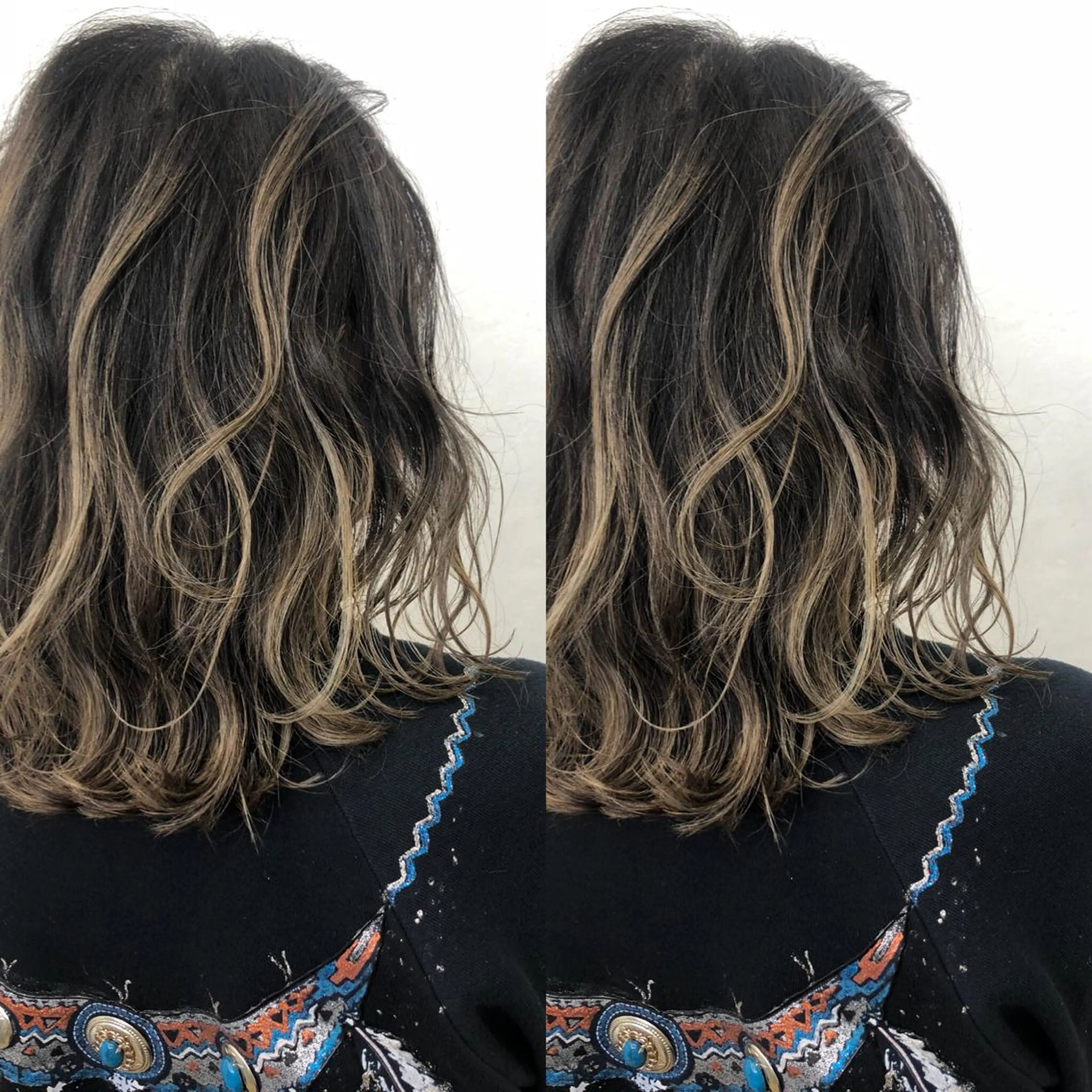 ミディアム カラー バレイヤージュ レイヤーカット ヘアカラー トリートメント デザインカラー 店長🌈annaのヘアスタイル