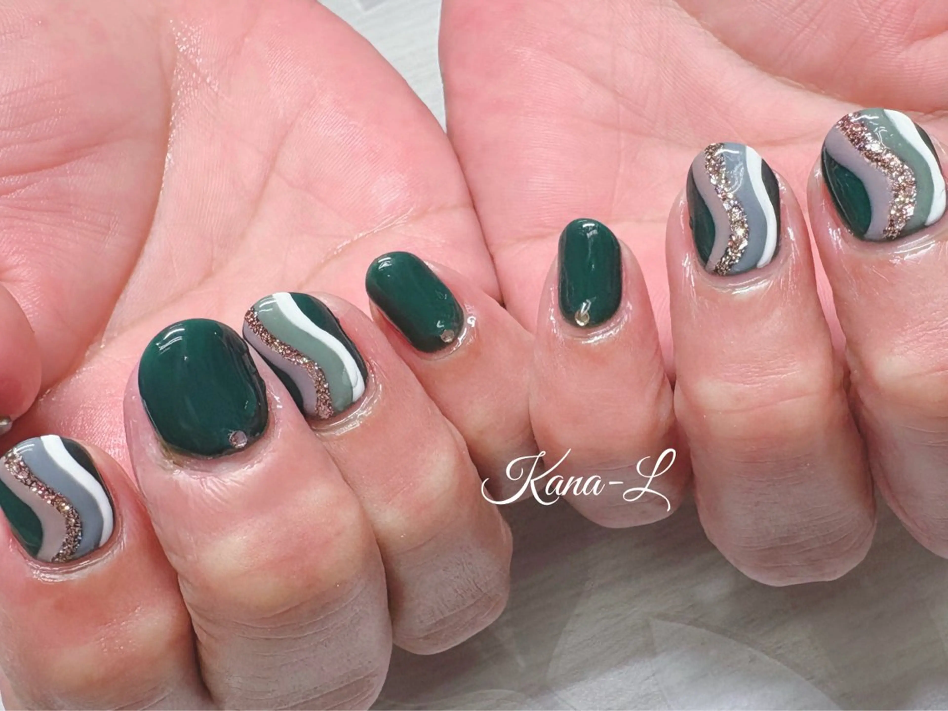 ネイル ジェルネイル 韓国ネイル パラジェル ワンホンネイル 芦辺 香奈のネイルデザイン