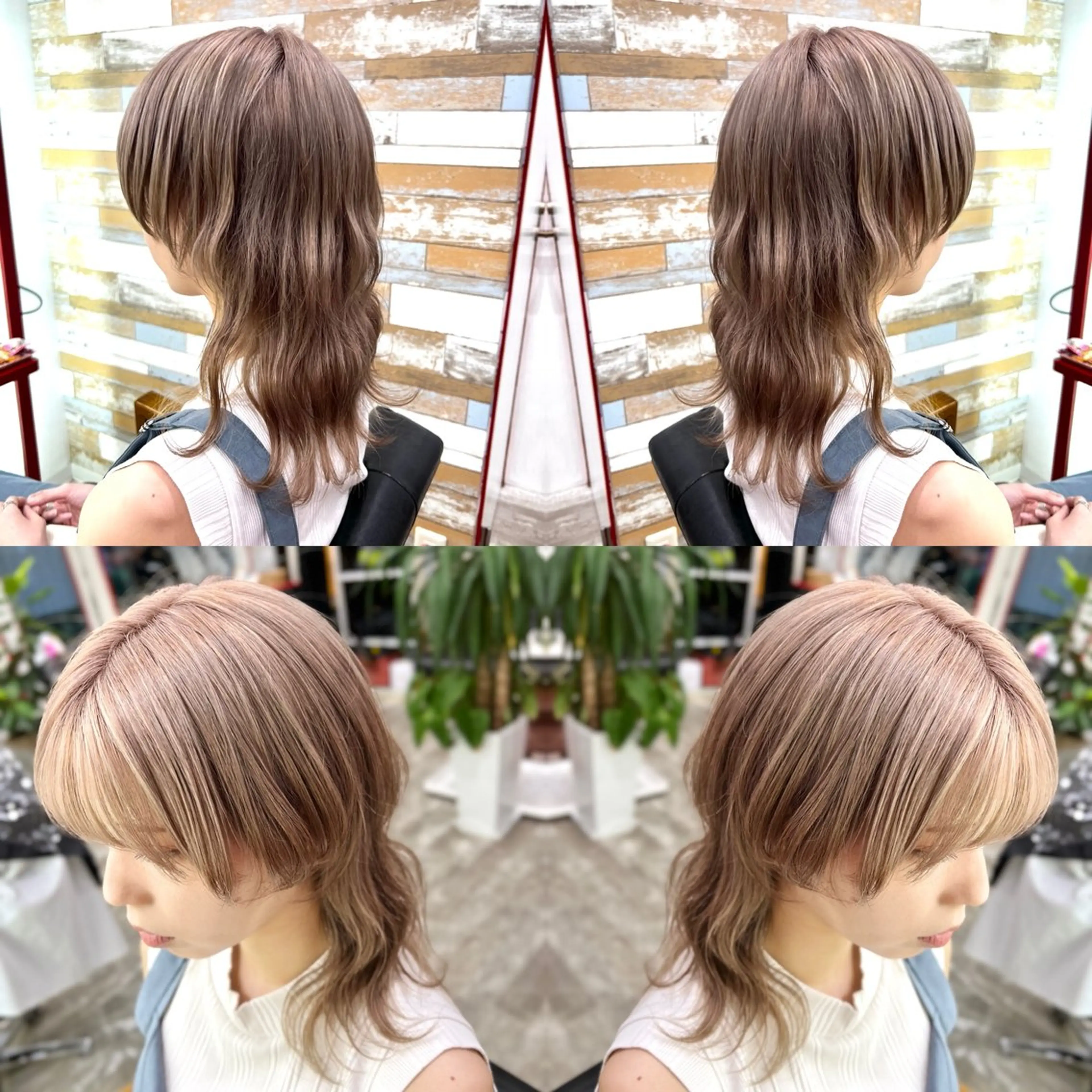 セミロング カラー カット ヘアカラー トリートメント "PEPPU "所属・派手髪、透明感カラー ショートヘアShinのヘアスタイル