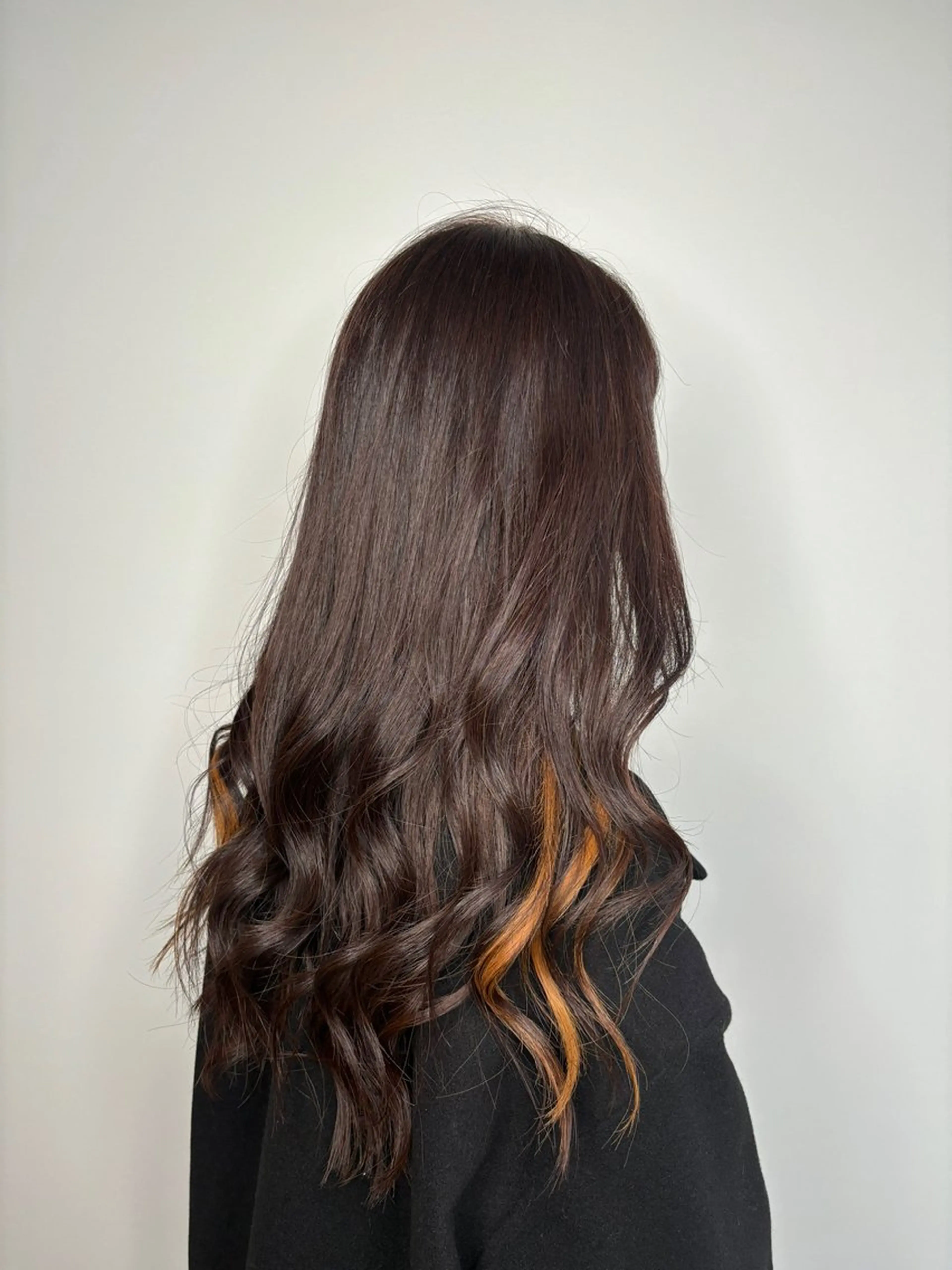 ロング カラー パーマ ヘアアレンジ メンズ キッズ メンズインナーカラー ベージュカラー インナーカラー オレンジ オレンジベージュ よしなり あみのヘアスタイル