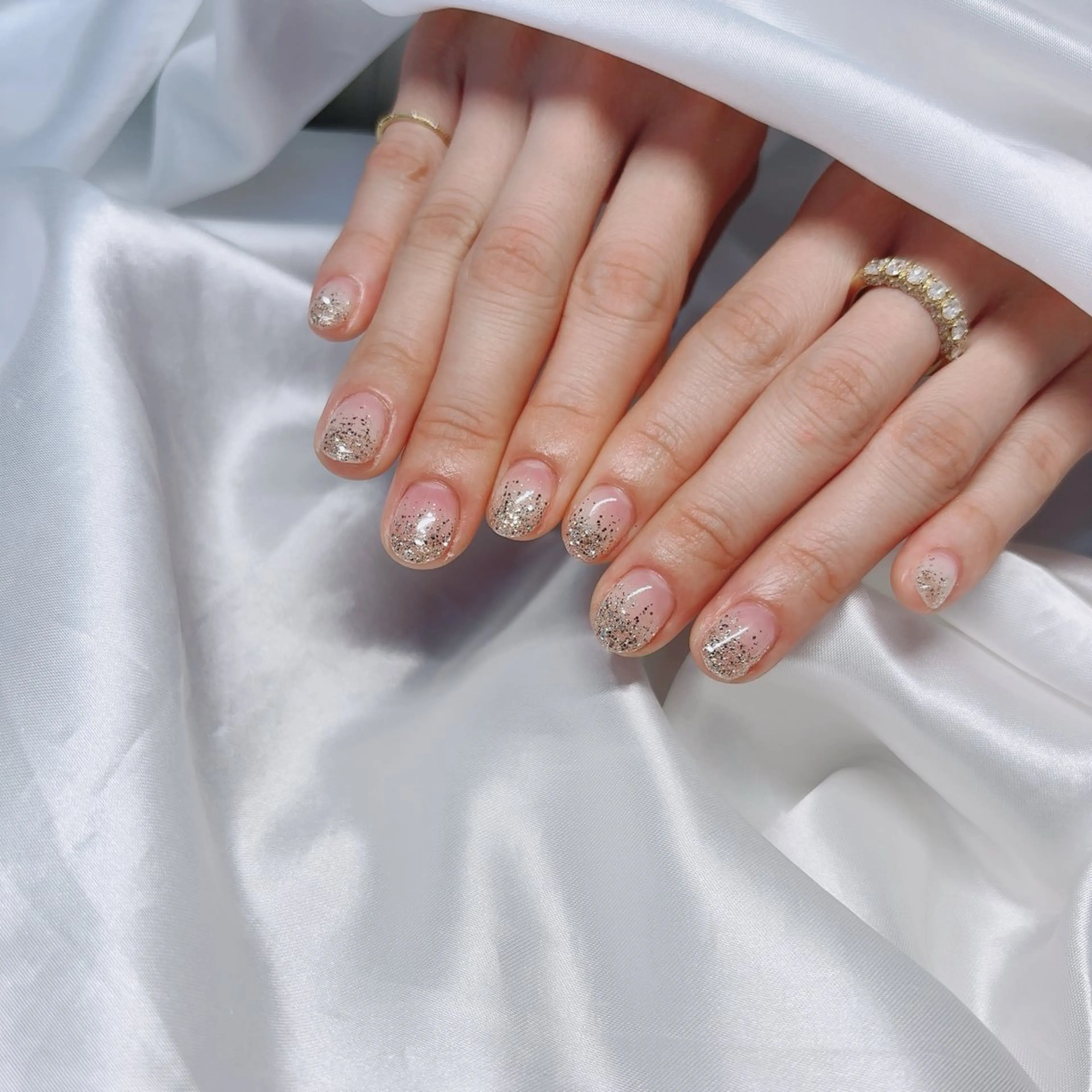 ネイル グラデーション ラメ(グリッター) ラメグラデーション ハンドネイル 京橋/ Lance nail Minaのネイルデザイン