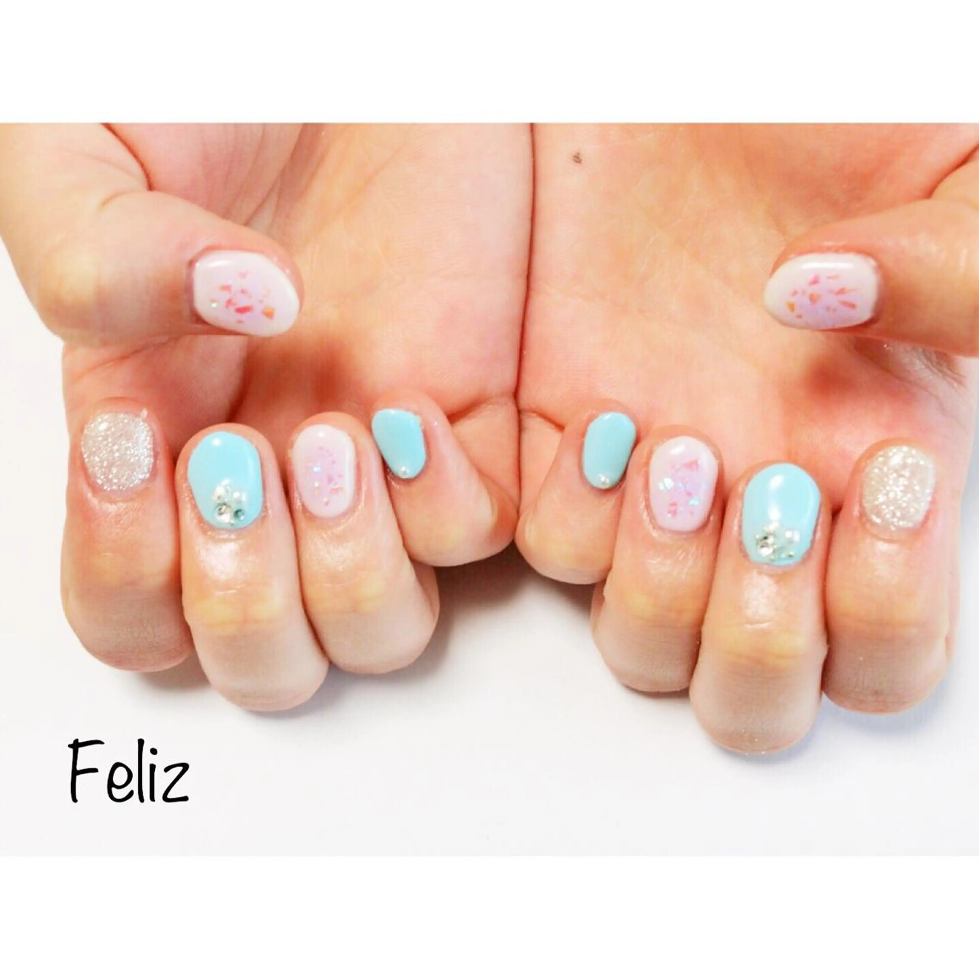 ネイル 痛ネイル/ワンホン/ フィルイン/長さだしのネイルデザイン