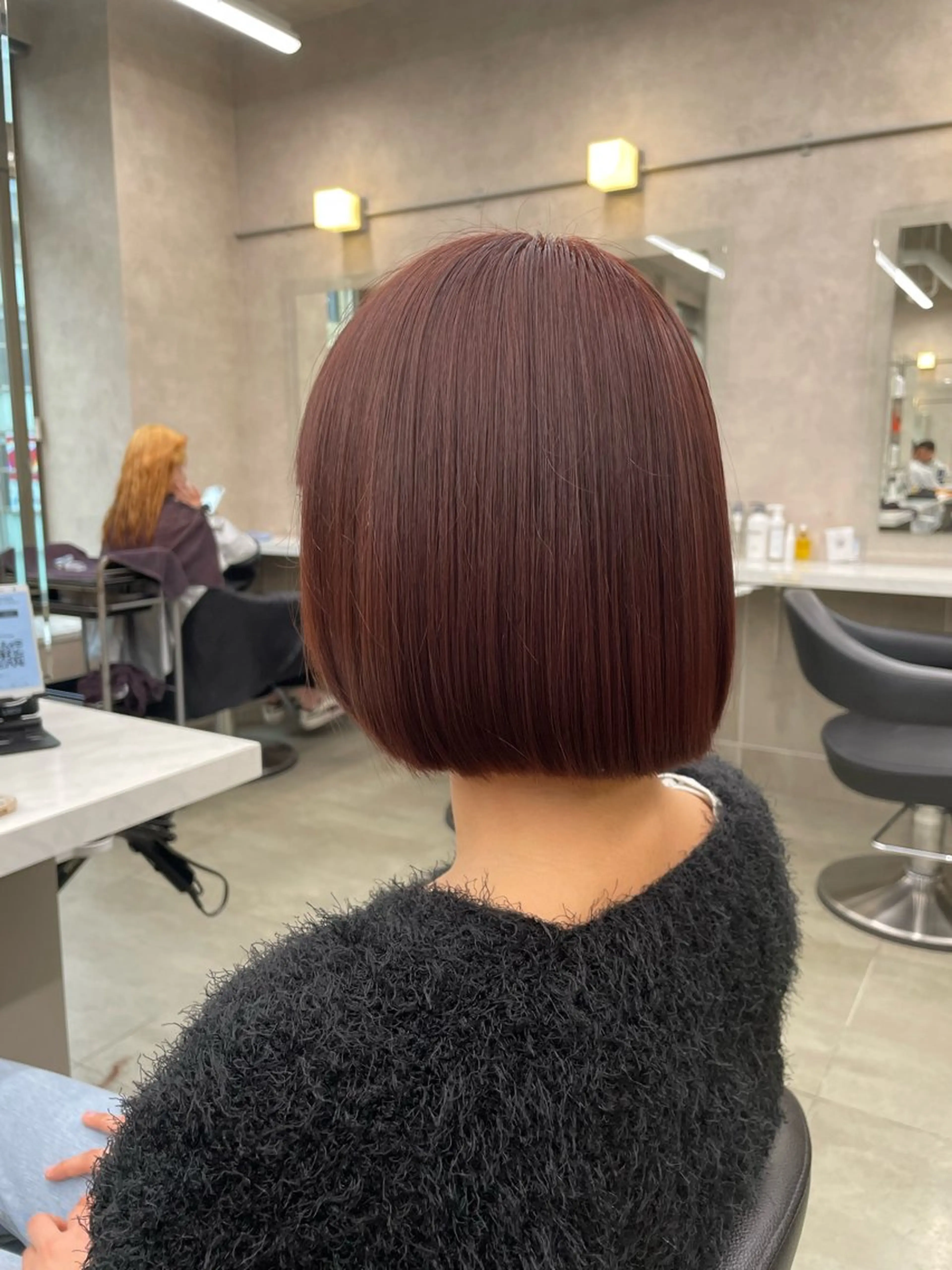 ミディアム カラー ヘアアレンジ ヘアカラー トリートメント ヘッドスパ 💗暖色特化ピンク/ 赤髪💗HARUNAのヘアスタイル