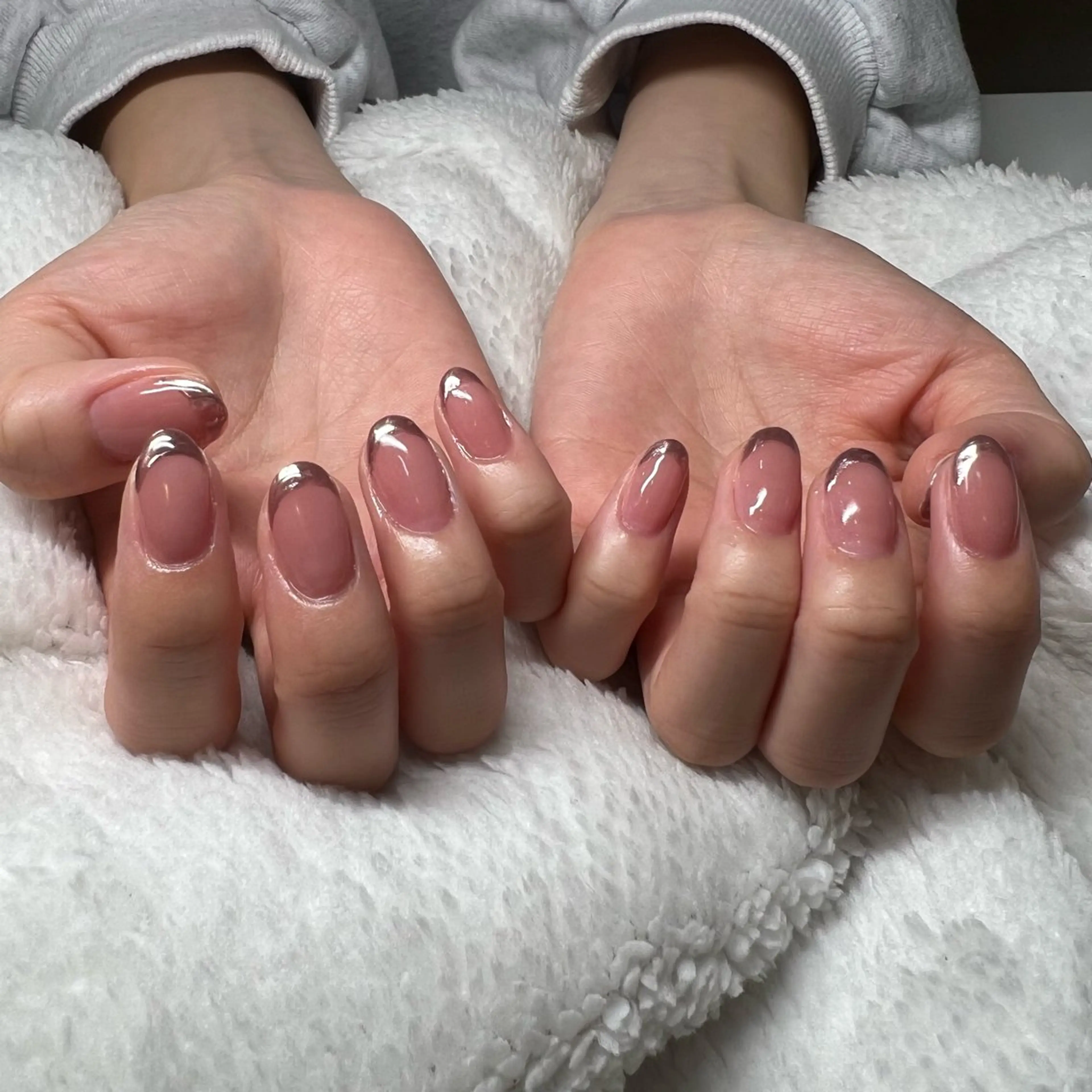 ネイル アートネイル フレンチネイル ミラーネイル Rommy Arisaのネイルデザイン