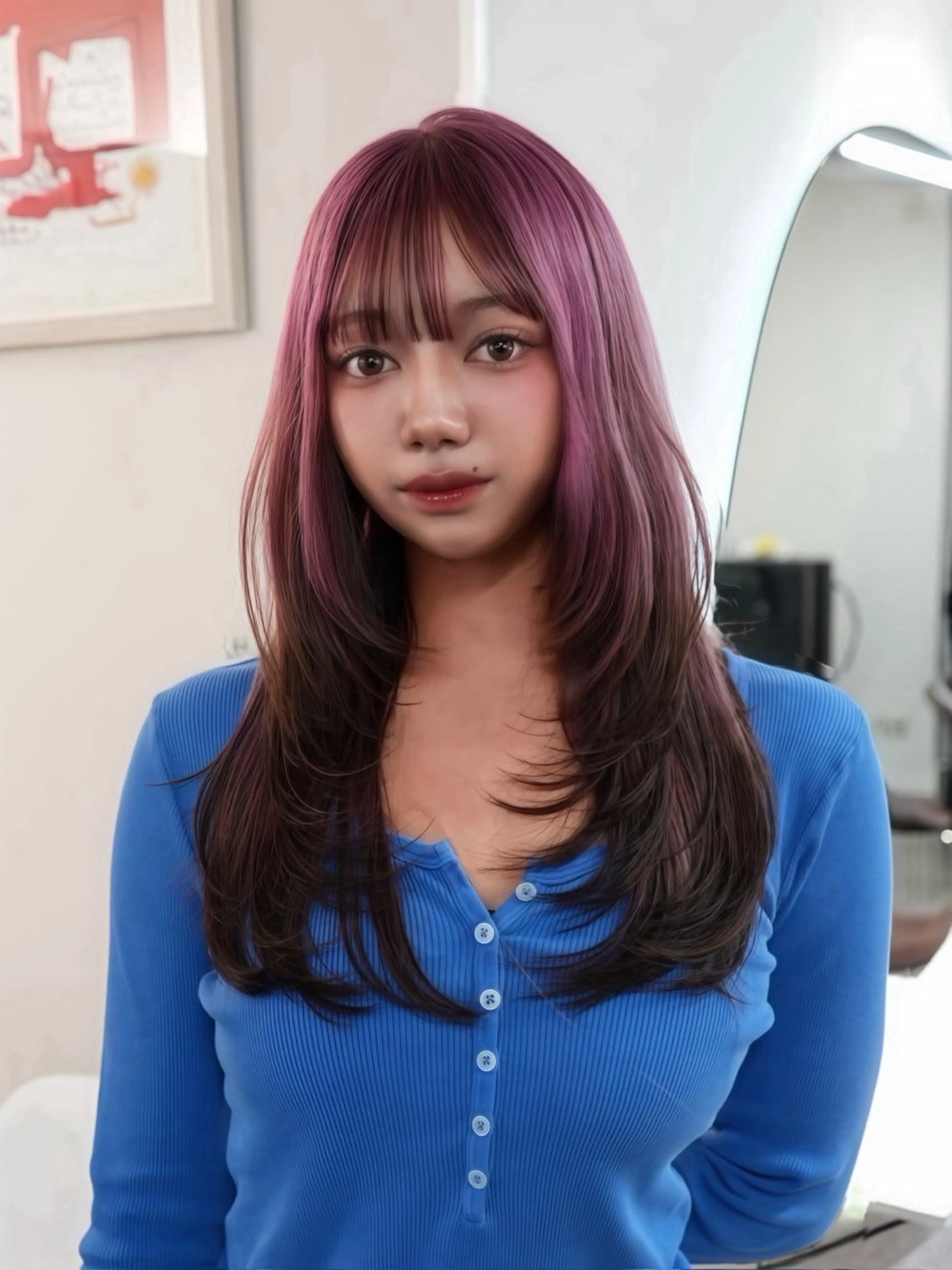 ロング カラー カット ヘアカラー ブリーチ/アレンジ/ 19歳/新宿/アリルのヘアスタイル