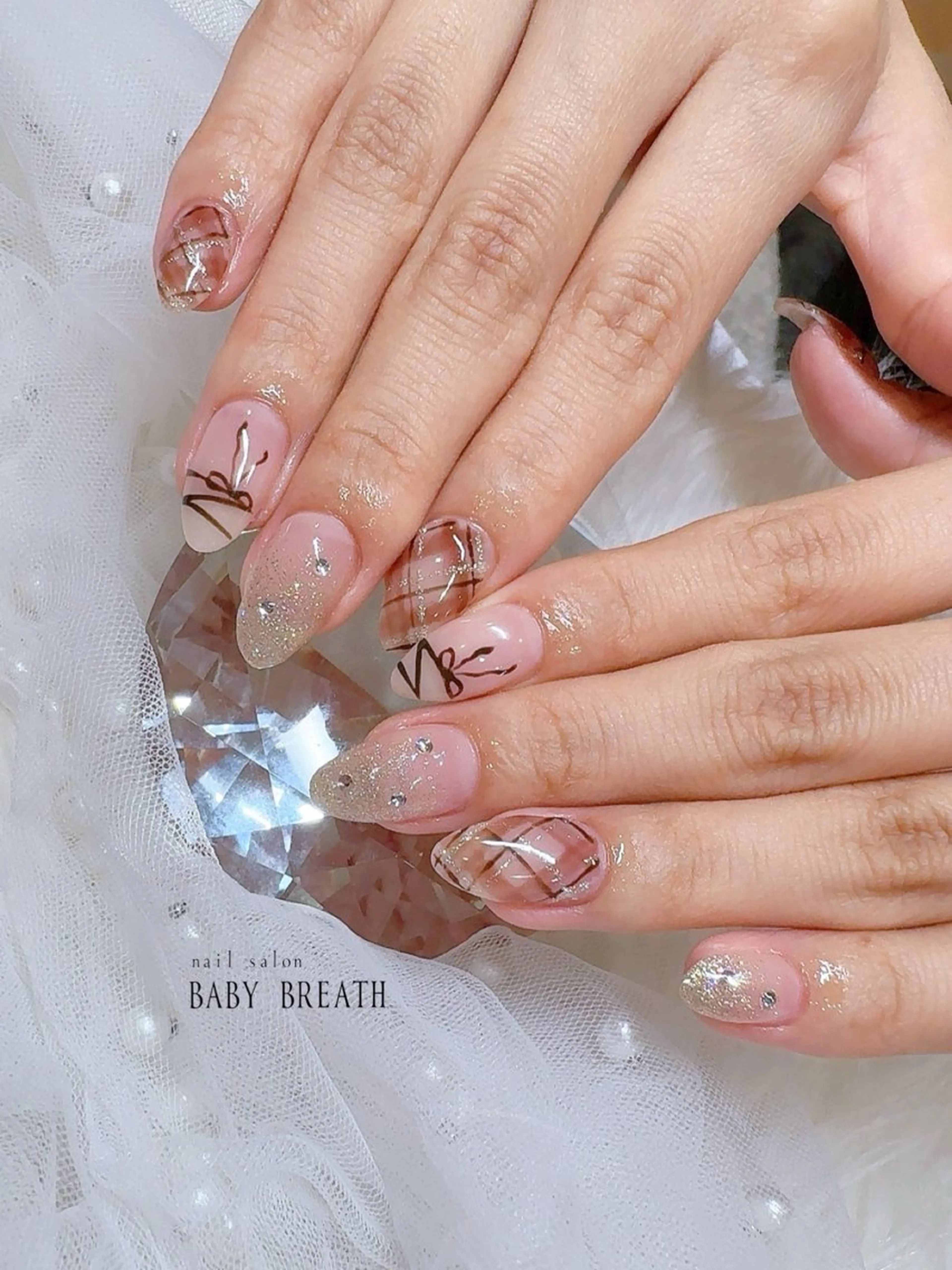 ネイル アートネイル フラッシュネイル フットネイル グラデーション ラメ(グリッター) ハンドネイル BABY  BREATH所属・y natsumiのネイルデザイン