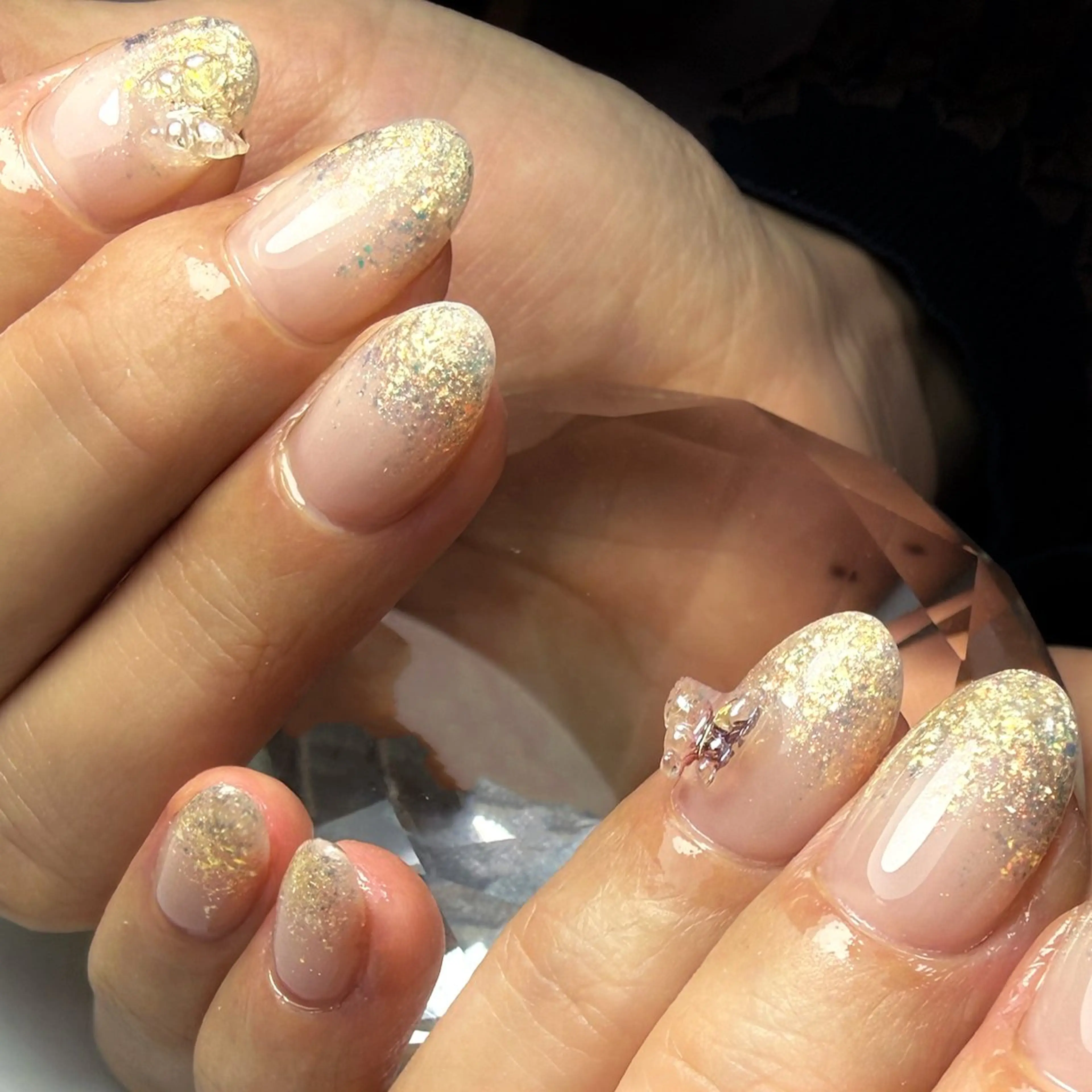 ネイル ラメ(グリッター) ラメグラデーション Rose Glass 高蔵寺店のネイルデザイン