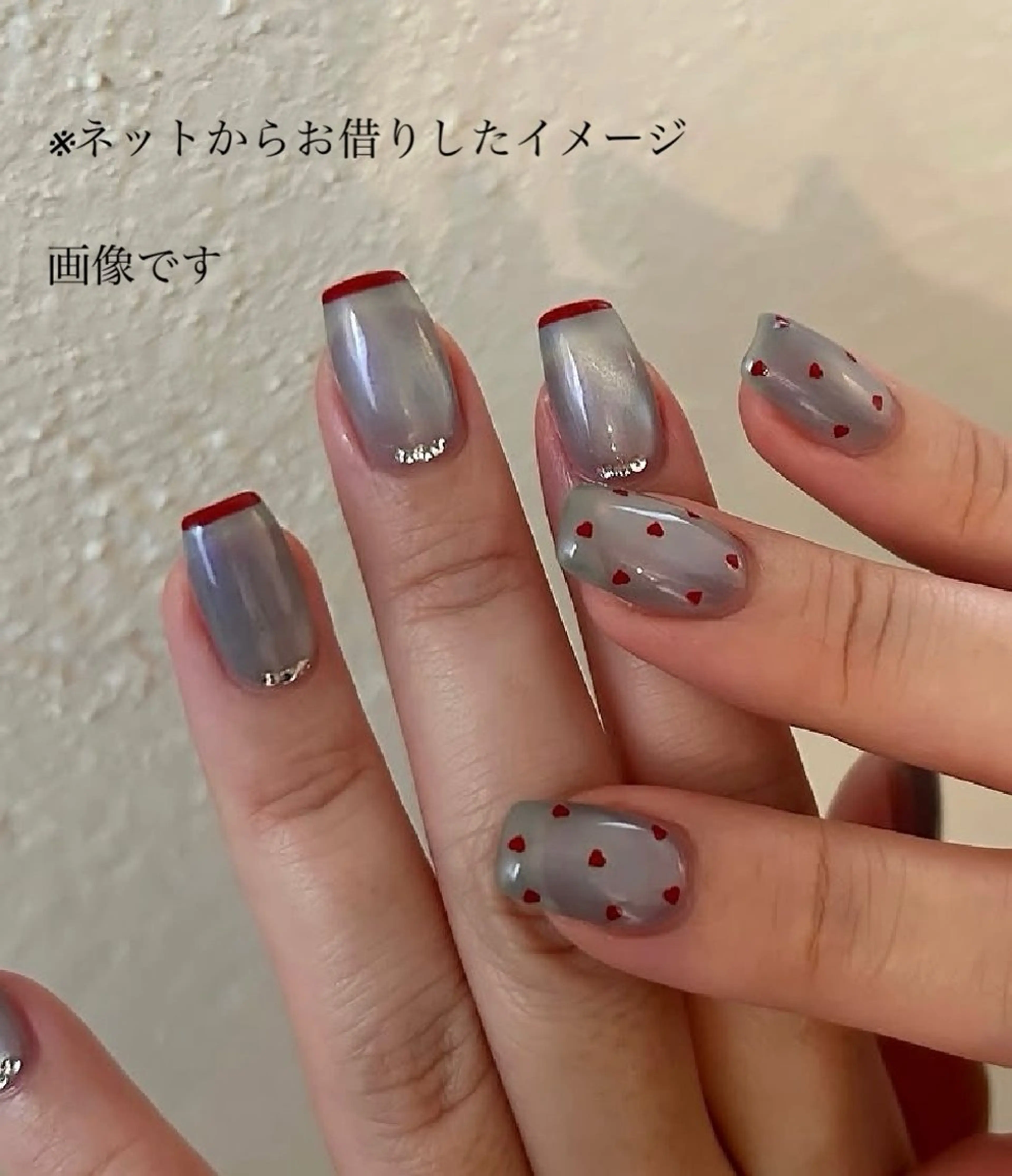 マグ× フレンチとマグドット。オータムなカラー◎お写真撮らせていただきたいので画像位爪が長い方限定のメニューになります！の写真