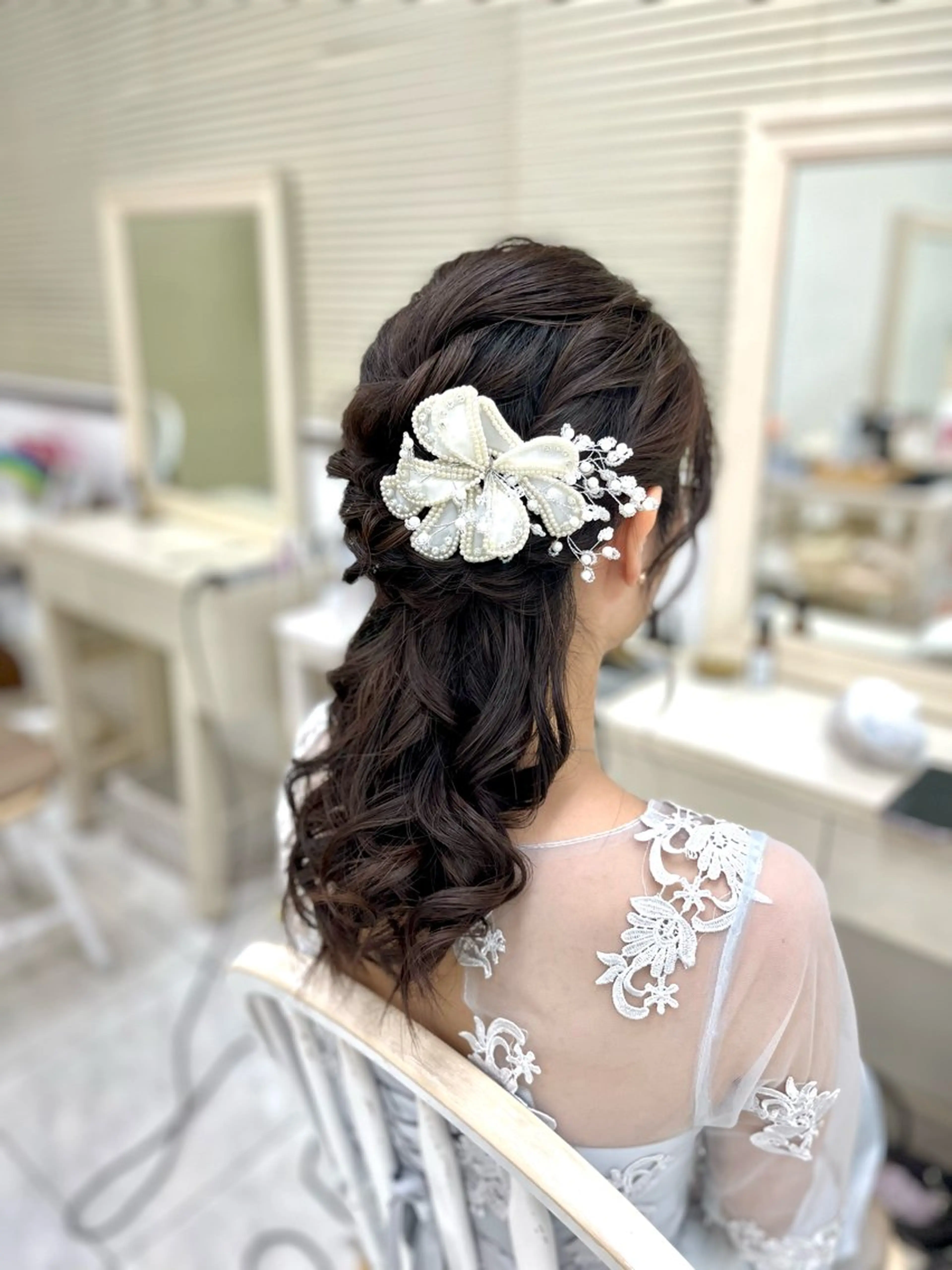 ヘアアレンジ ハーフアップ ポニーテール ヘアセット 似合わせヘアメイク 💐オダギリチアキのヘアスタイル