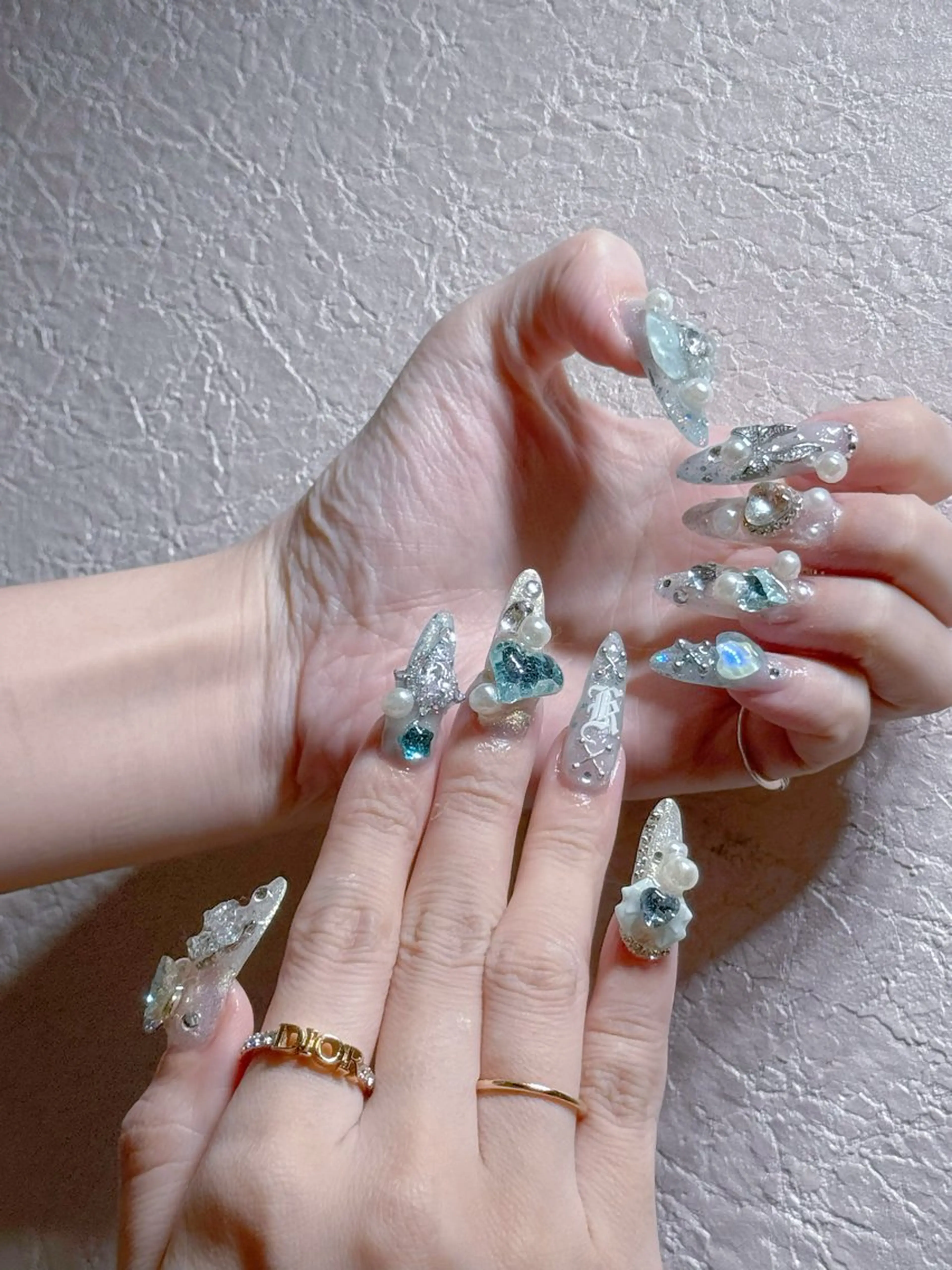 ネイル アートネイル フットネイル ジェルネイル ハート マグネットネイル Babarla　Nail　Salon所属・babarla Nailのネイルデザイン