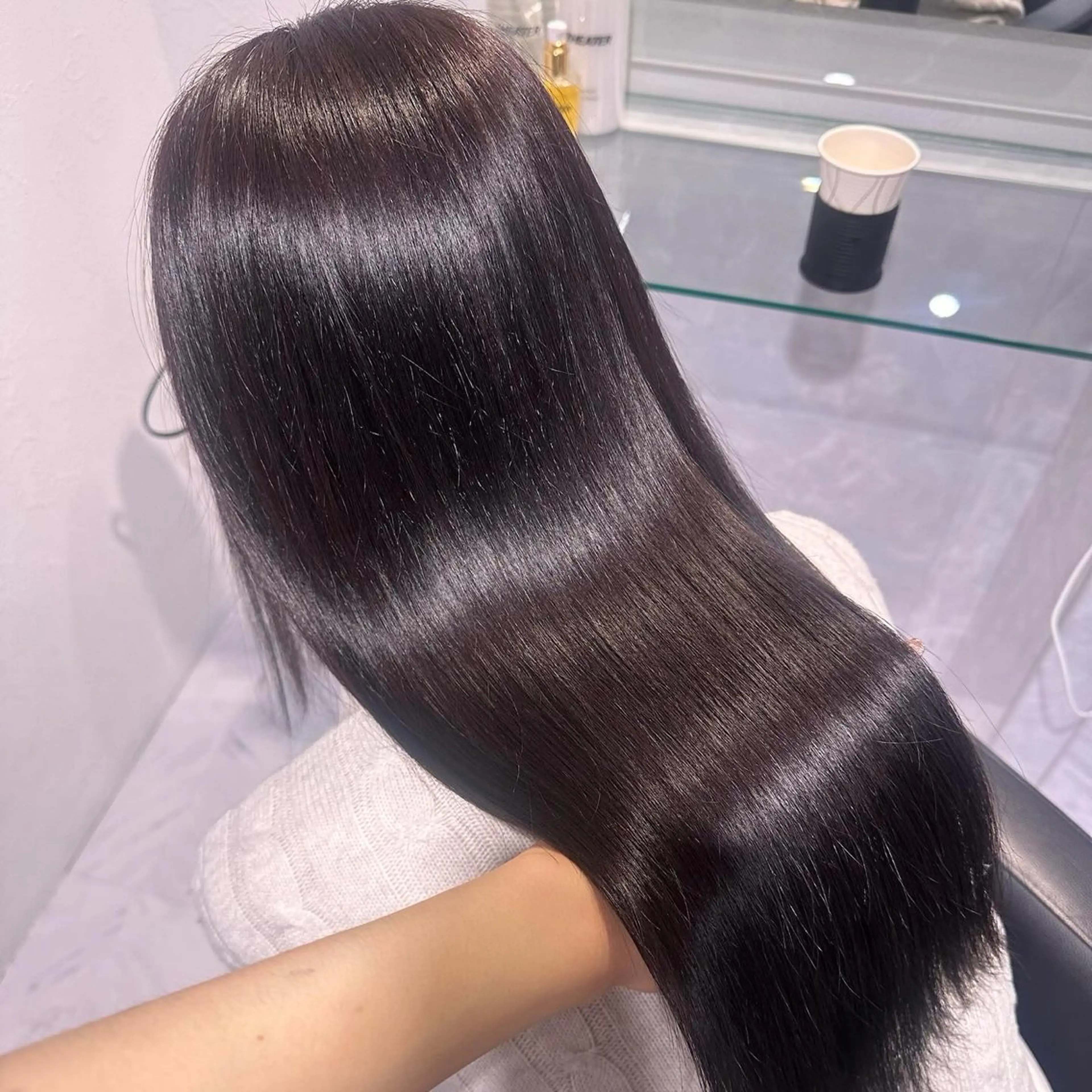 ロング ピンクラベンダー 韓国風ヘア junna‎🤍調布 まつ毛/眉 激安のマツエク・マツパデザイン