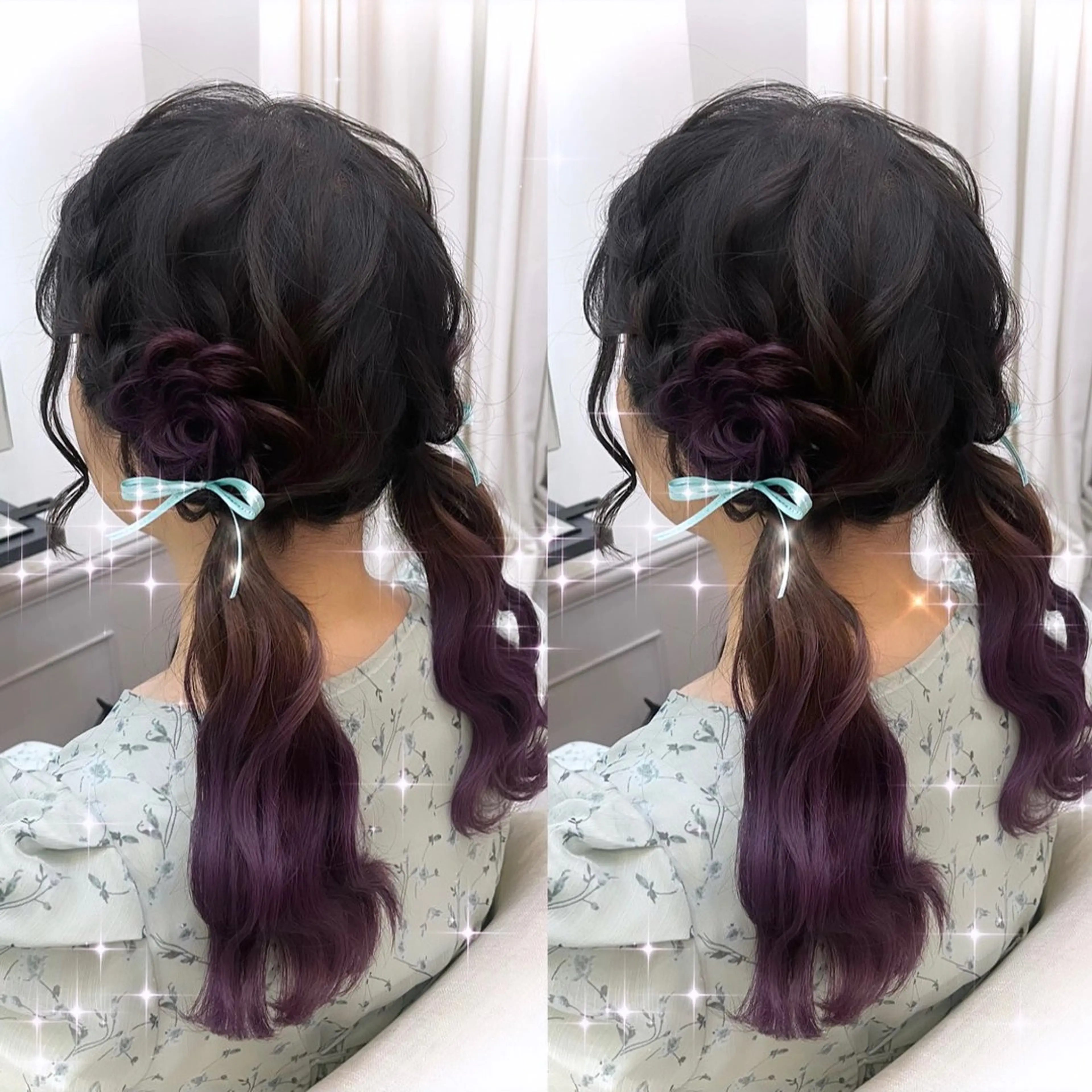 セミロング ヘアアレンジ ヘアセット lien ヒジリのヘアスタイル