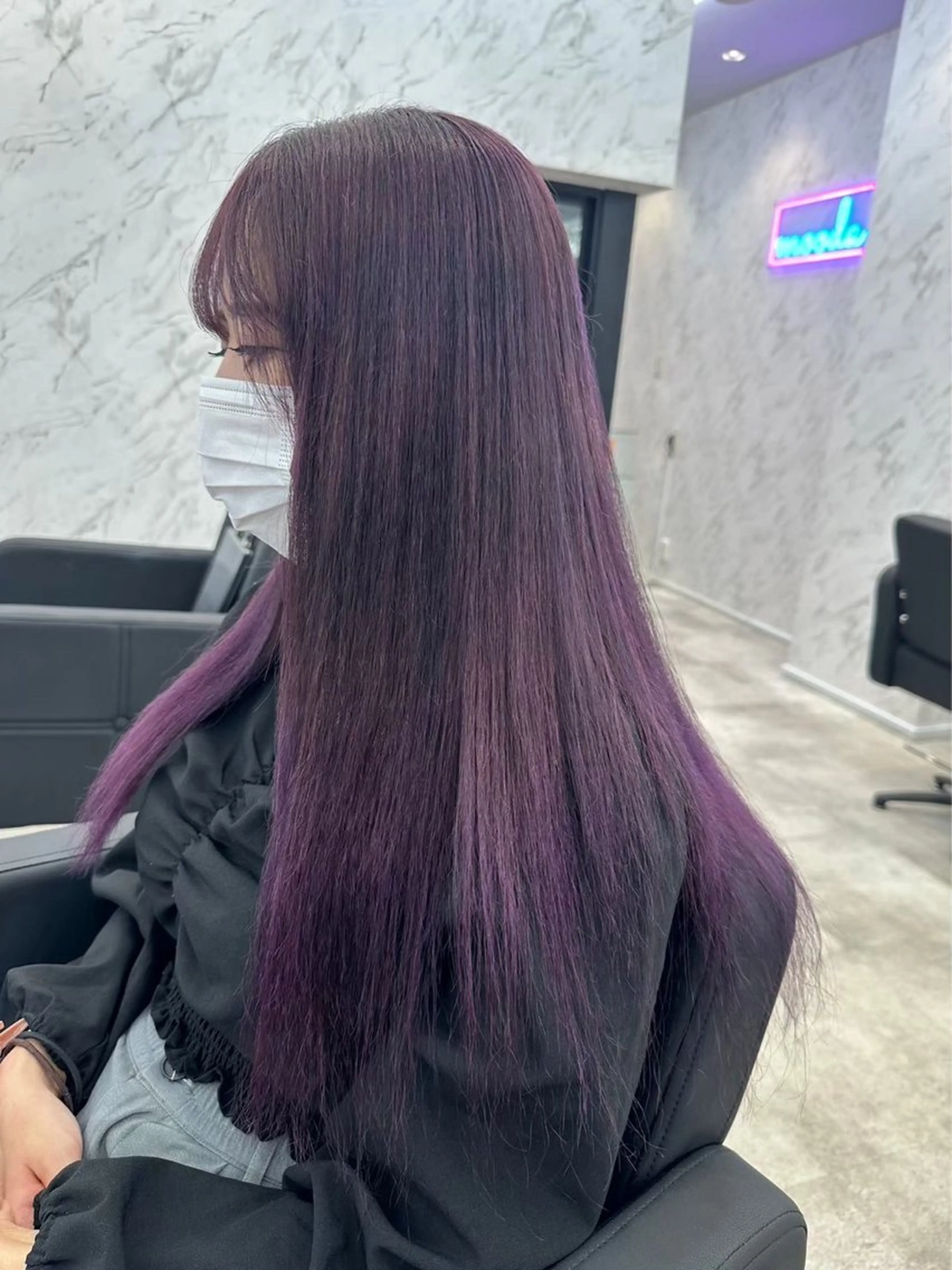 ロング カラー パープルカラー ヘアカラー トリートメント 艶カラー 🇰🇷💎MIUのヘアスタイル