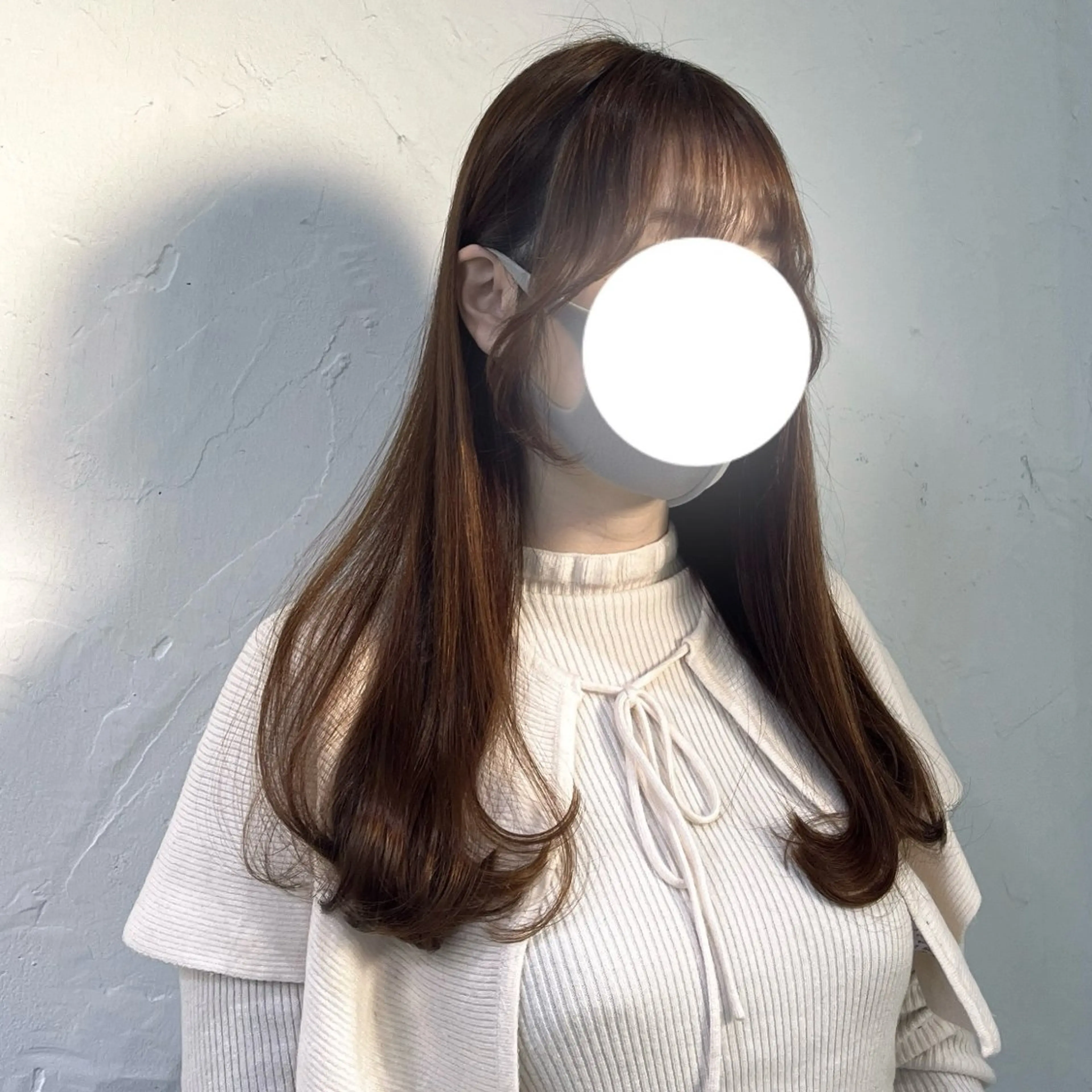 ロング 顔まわりレイヤー 顔周りカット レイヤーカット 無料カットモデル ユナのヘアスタイル