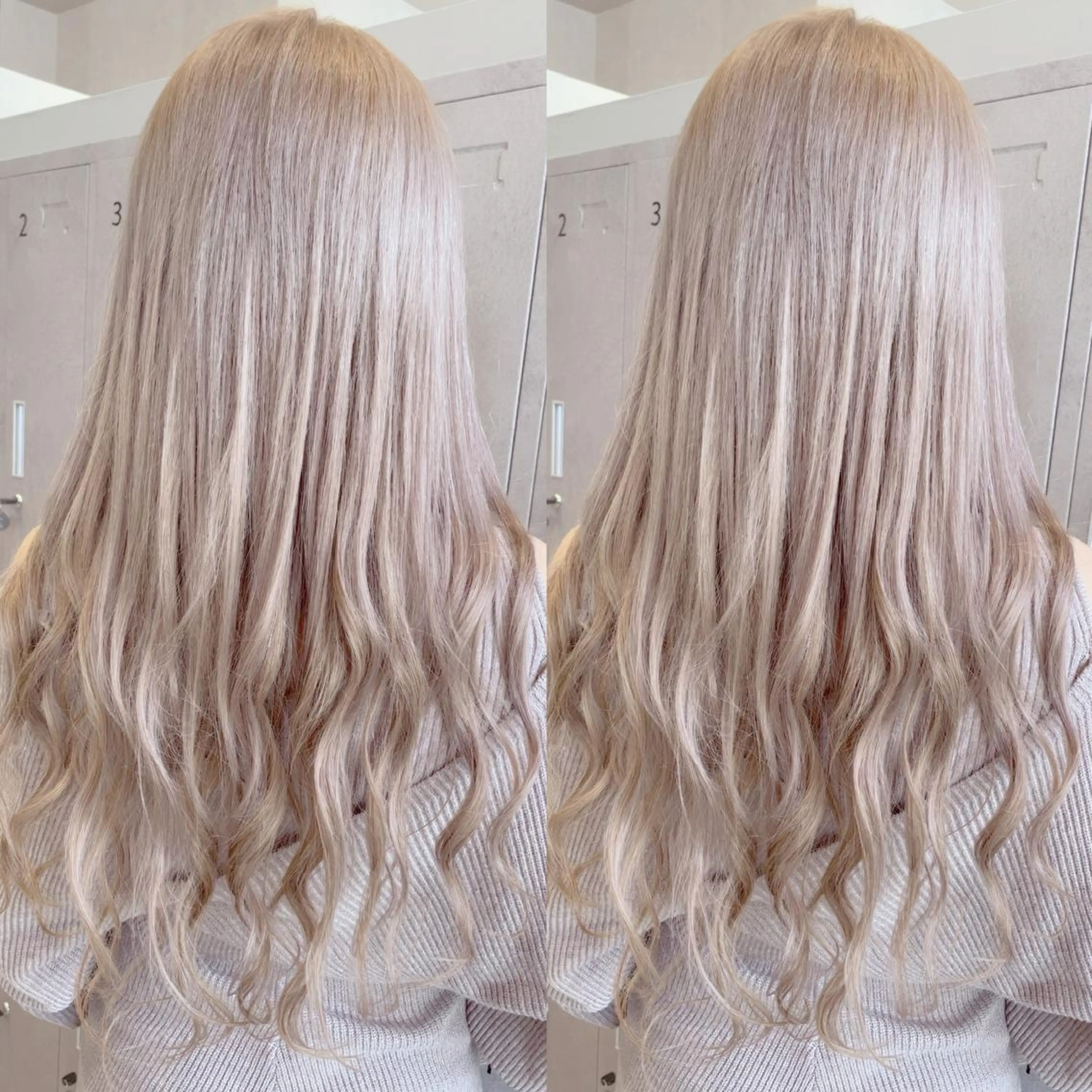 ロング カラー ベージュカラー ブリーチ ホワイトベージュ エクステ matsuzawa mihoのヘアスタイル