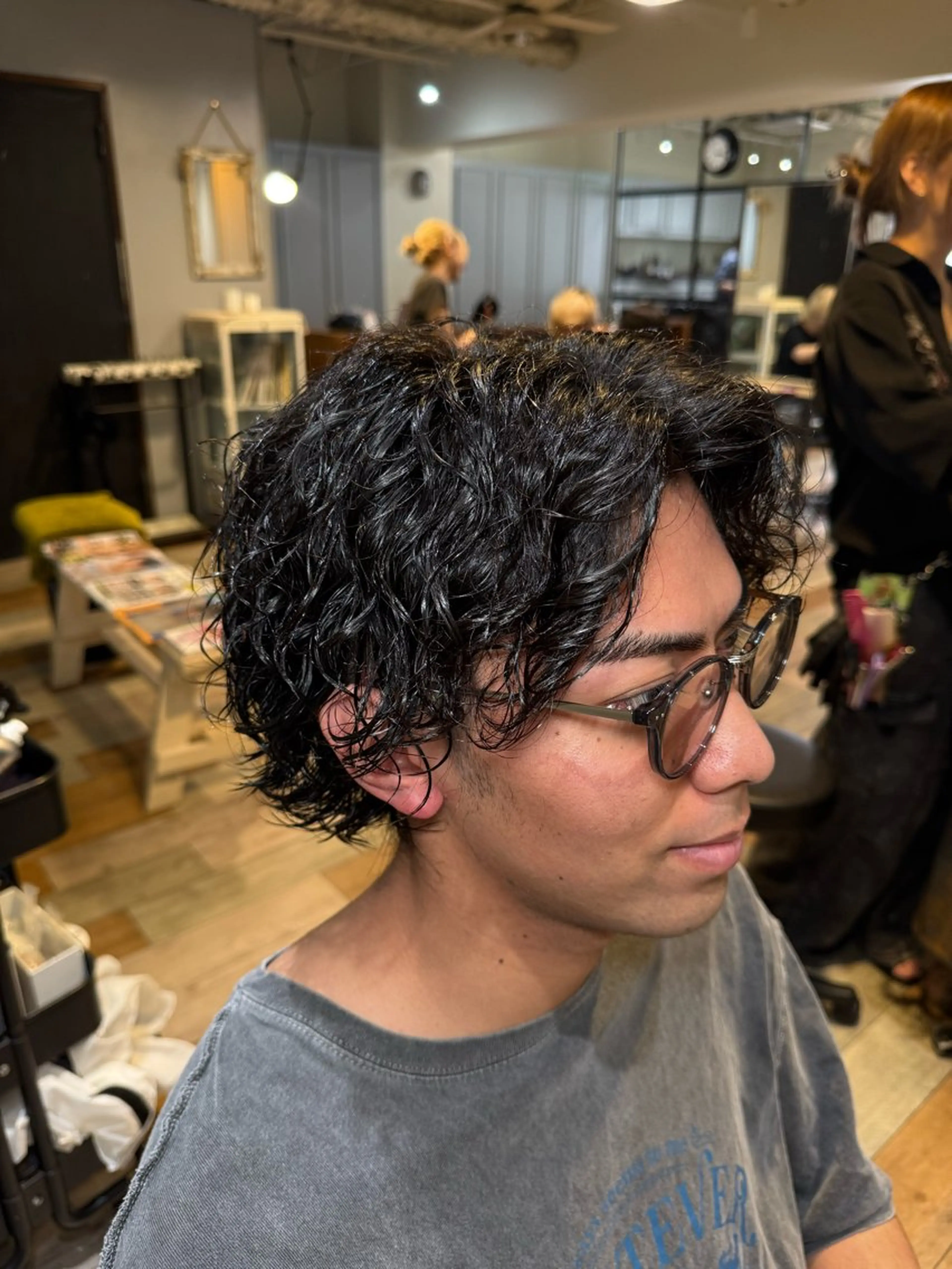 ショート パーマ メンズ カット パーマ メンズカット/パーマ 艶カラーTAIGA︎のヘアスタイル
