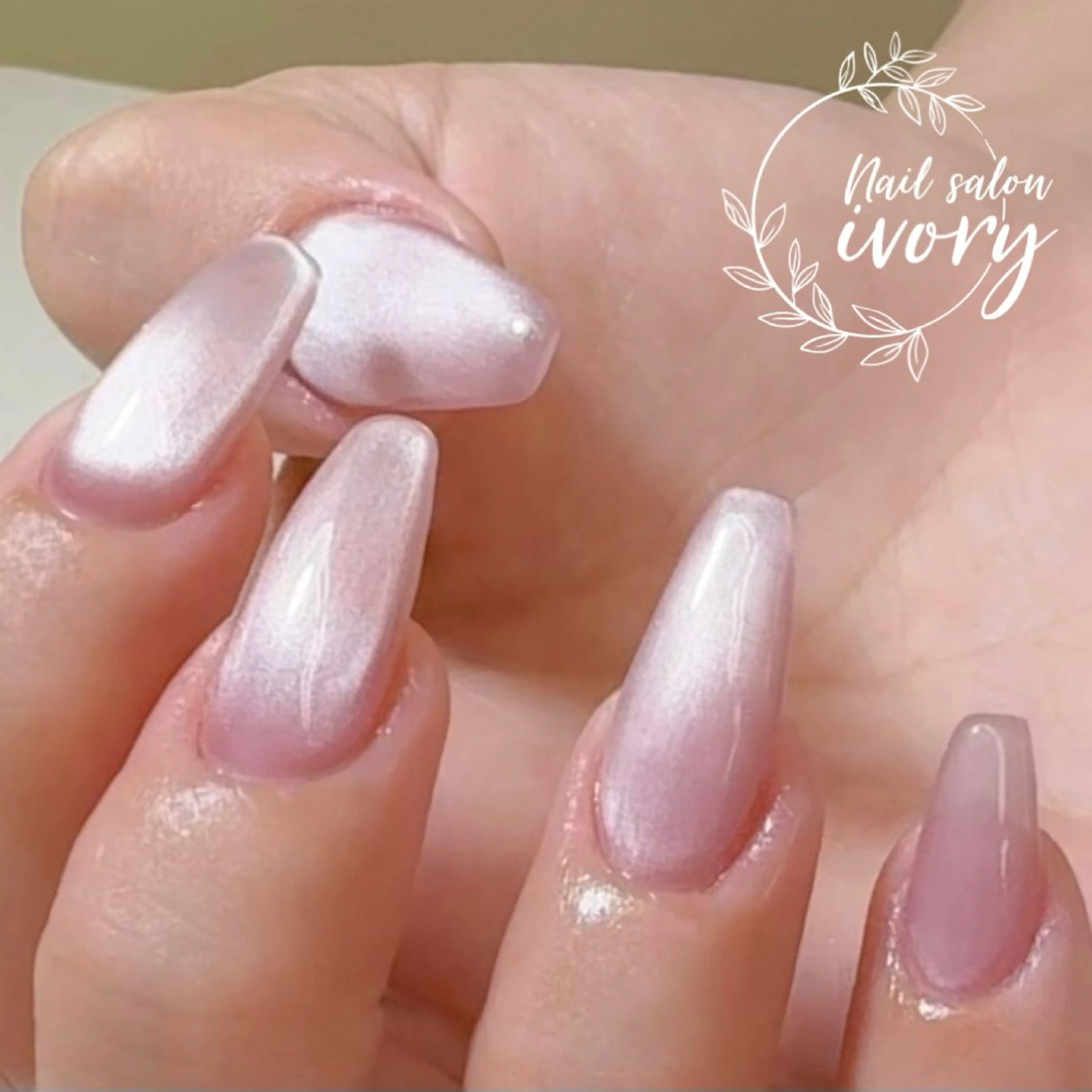 ネイル ジェルネイル マグネットネイル パラジェル ピンク ハンドネイル Nail salon ivory所属・矢場町ネイルサロン アイボリーのネイルデザイン