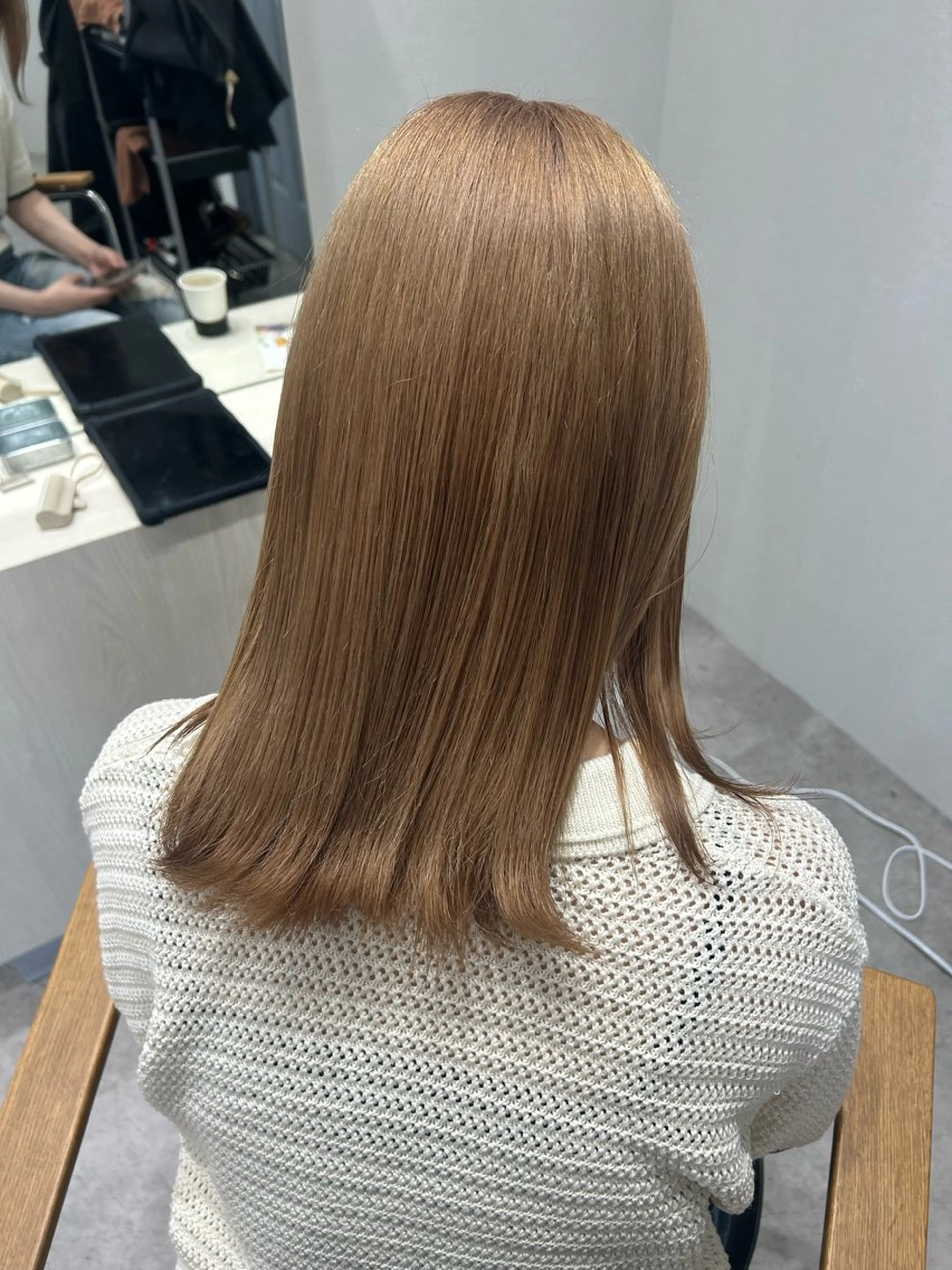 ミディアム カラー ヘアアレンジ ブリーチ ヘアカラー ボブ /ニュアンス/ satomi🧸💖のヘアスタイル