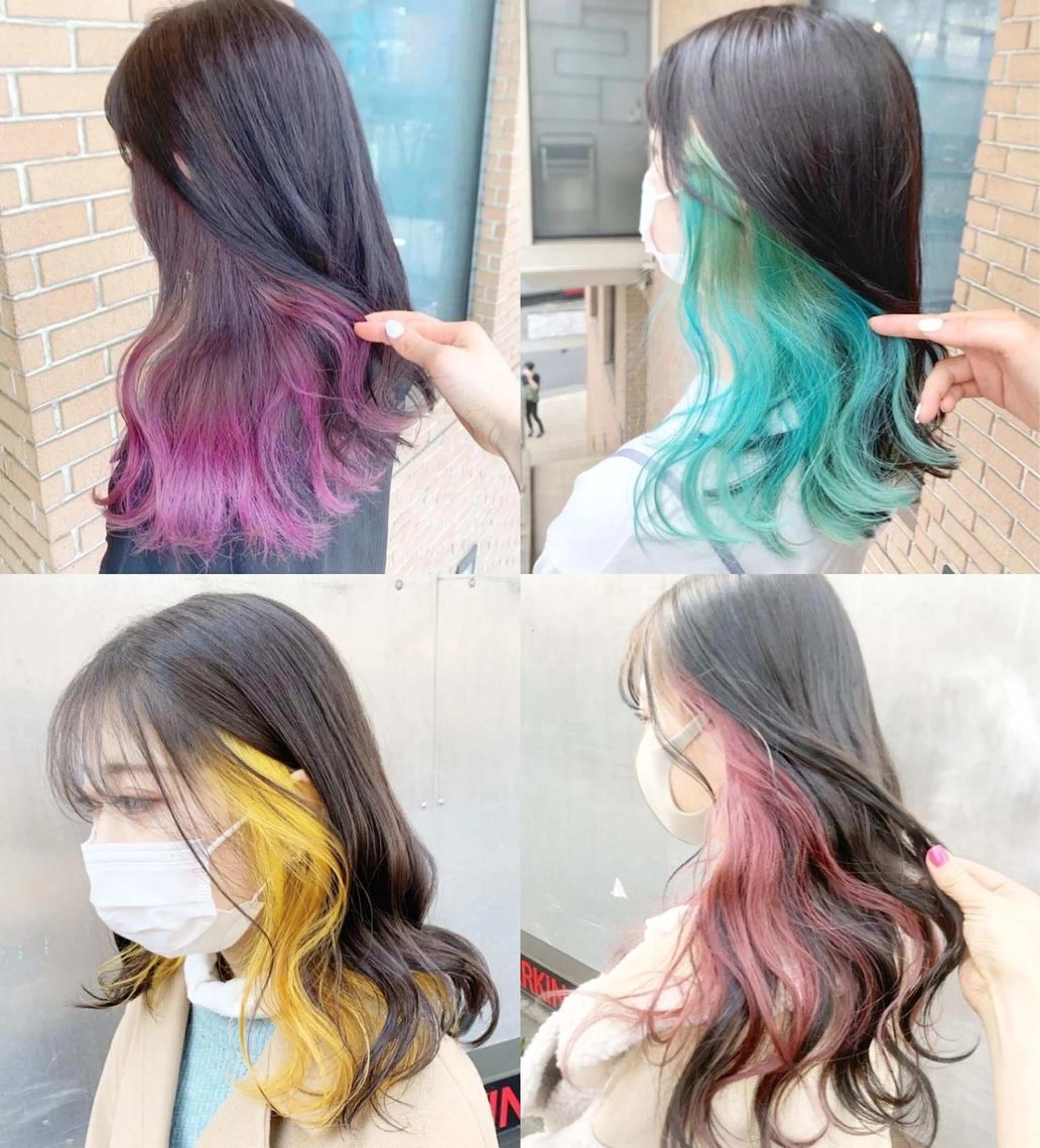 セミロング カラー ヘアアレンジ ブリーチ ヘアカラー ピンクカラー🩷 ヘアセットＮＯ.1のヘアスタイル
