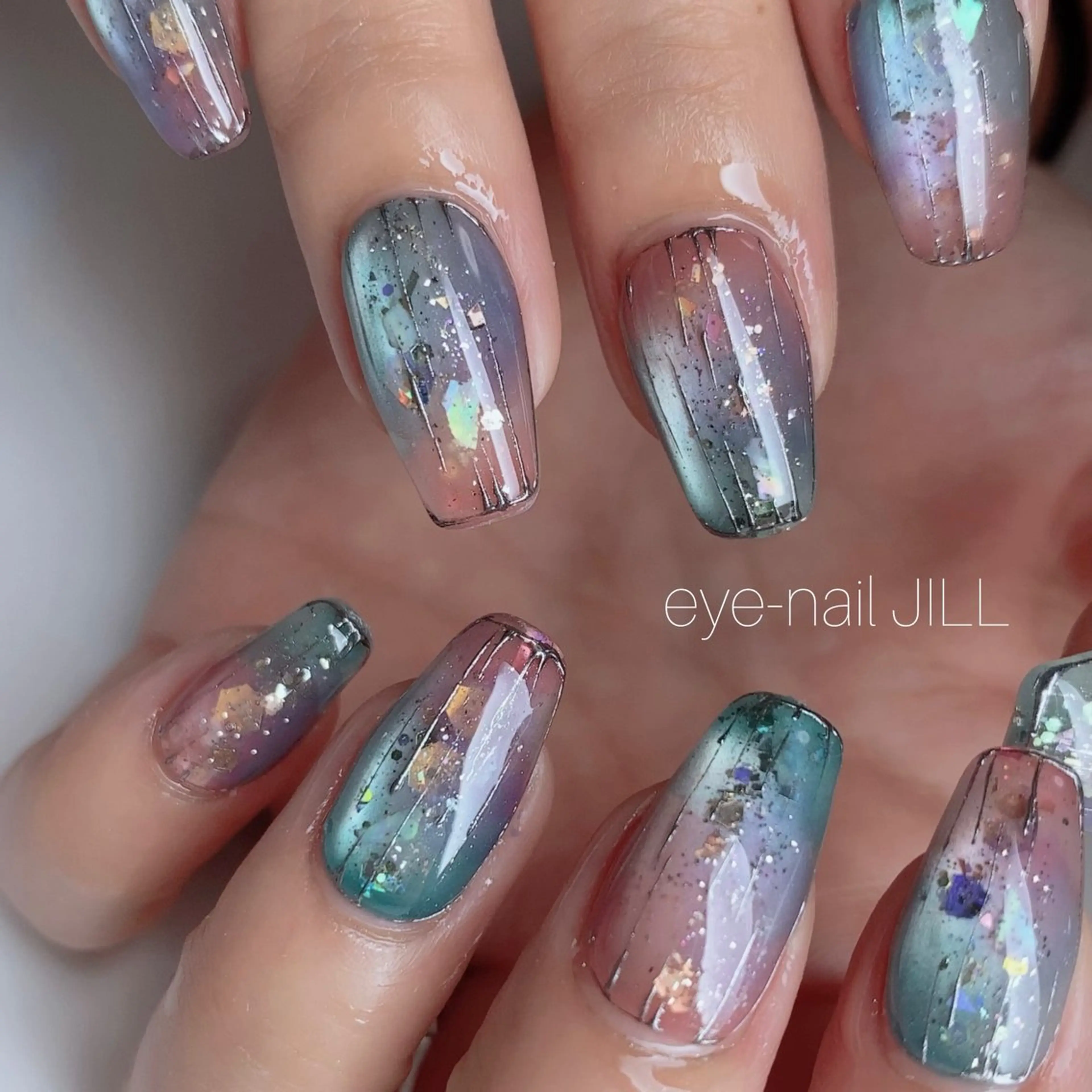 デザイン持ち込みOK‼︎（ワンカラー、ラメグラベースの場合）定額ジェル10本アート💅🏻新規off無料の写真