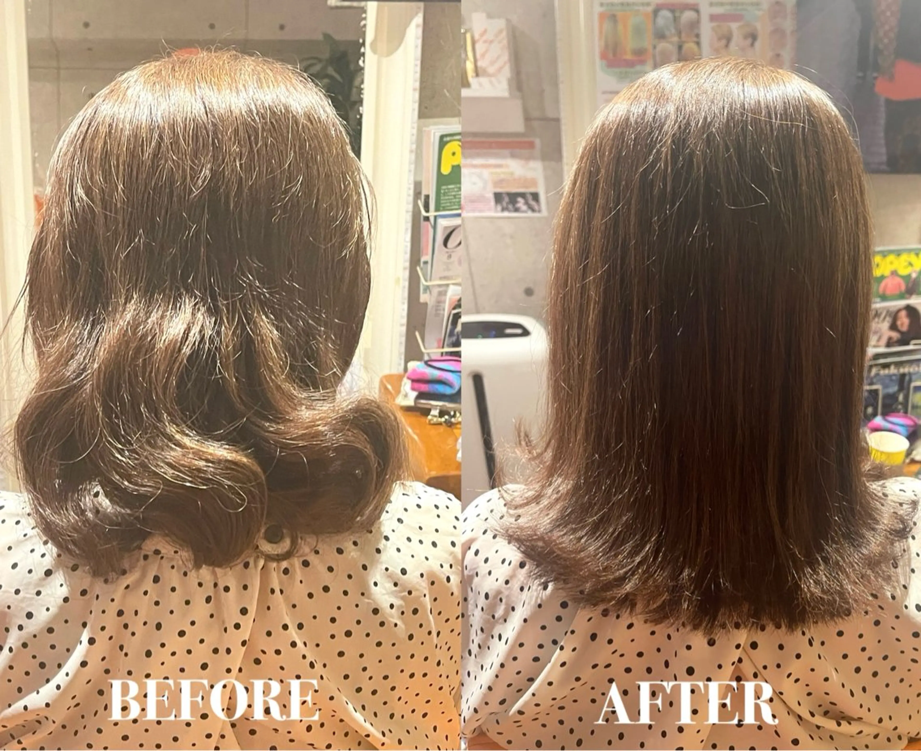 セミロング 縮毛矯正 岩下 なおとのヘアスタイル
