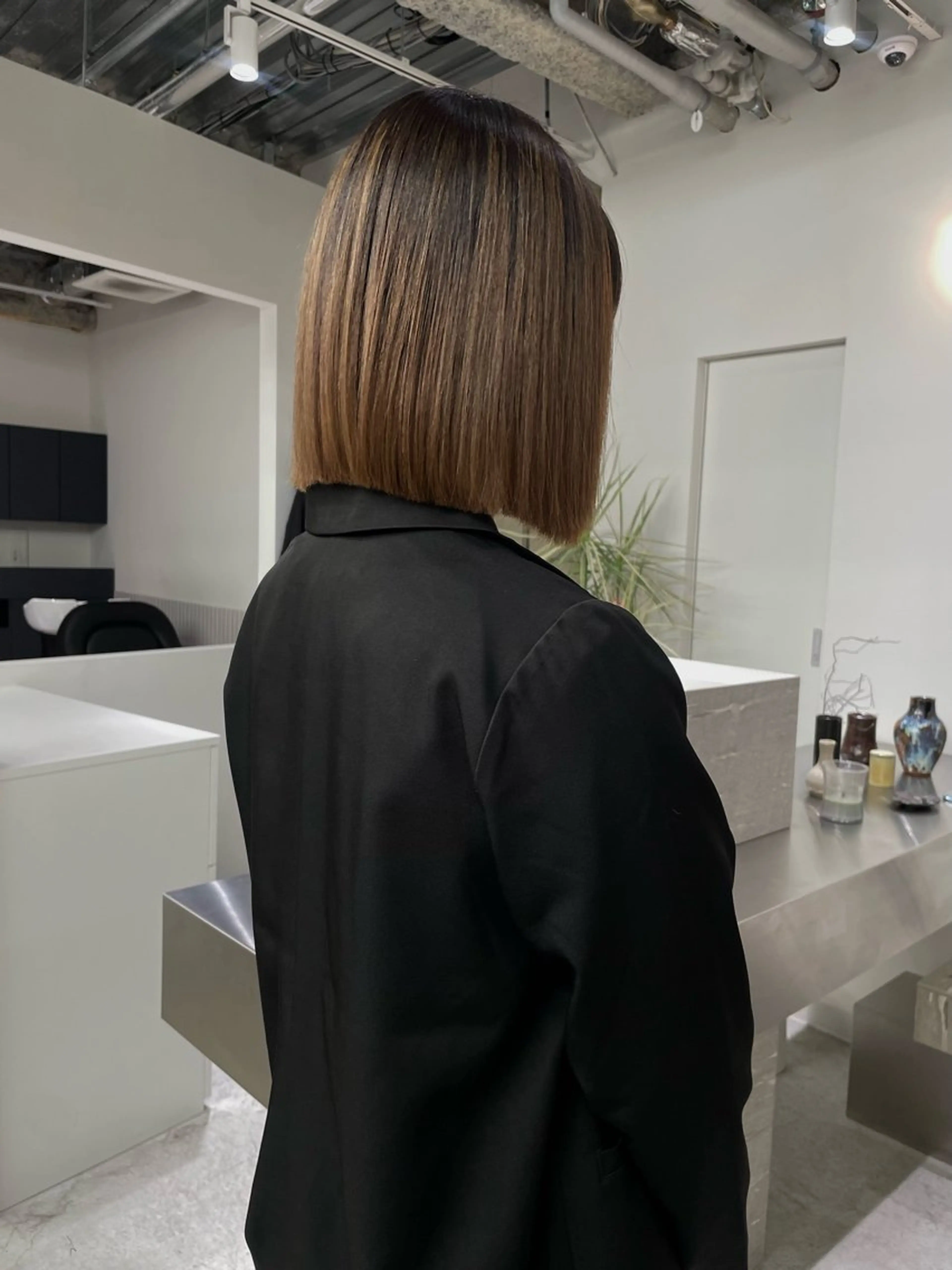 ミディアム 切りっぱなしボブ ボブ stén所属・HARUKA/原宿 /ハイトーン/ボブのヘアスタイル