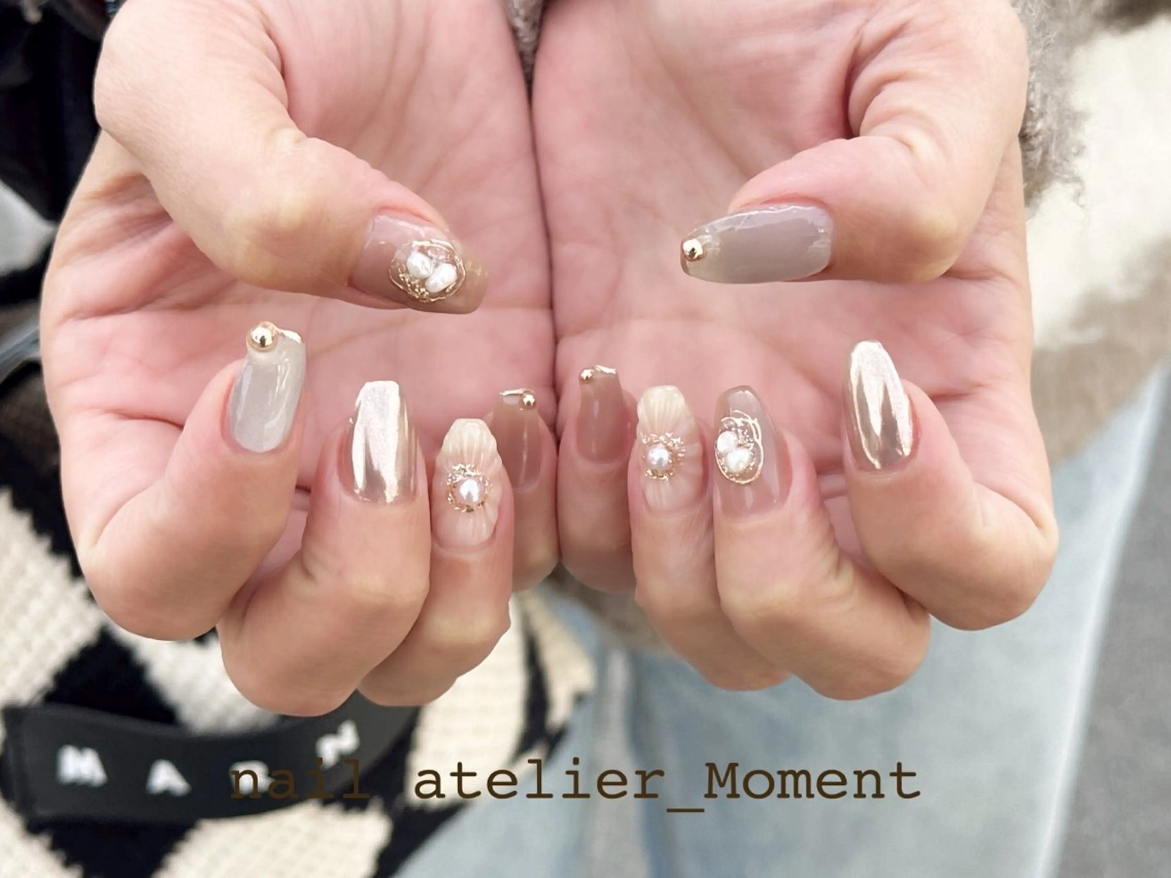 ネイル フラワーネイル ぷっくりネイル ハンドネイル nail atelier_Moment所属・nail Momentのネイルデザイン