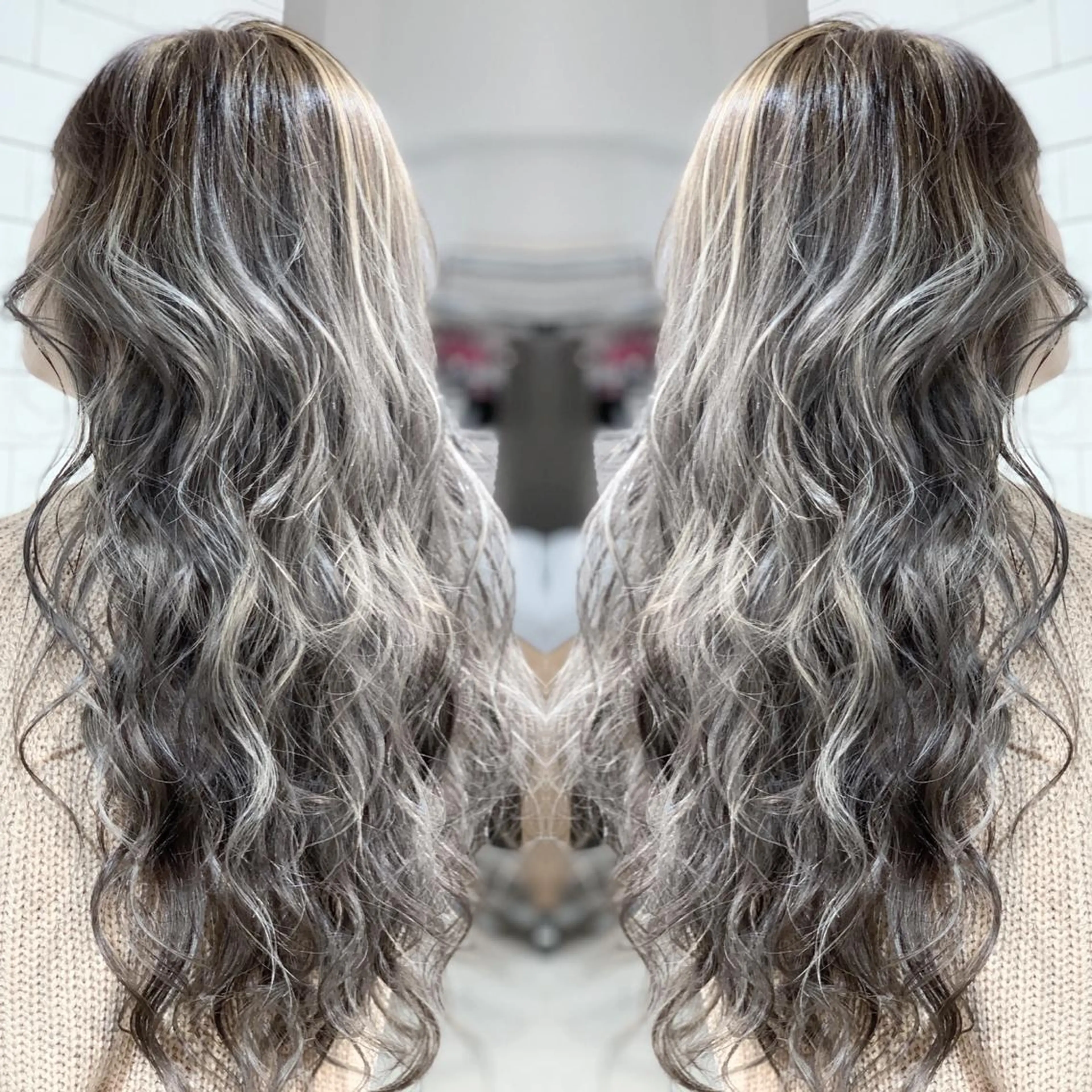 ロング カラー ヘアアレンジ 髪質改善×ハイトーン 中田啄也のヘアスタイル