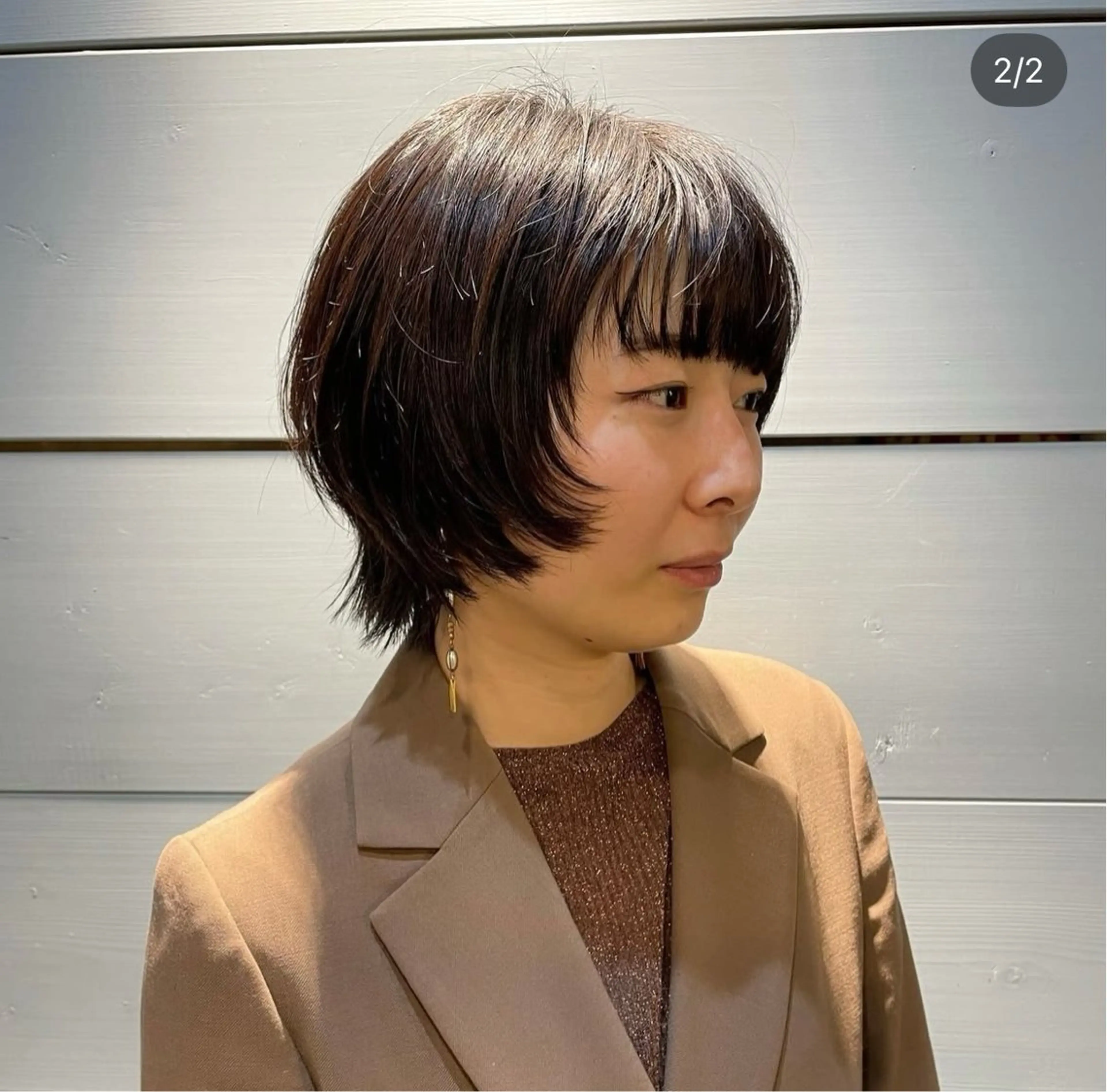 ショート カット ポミエ恵比寿所属・ショートウルフくせ毛 お任せくださいのヘアスタイル