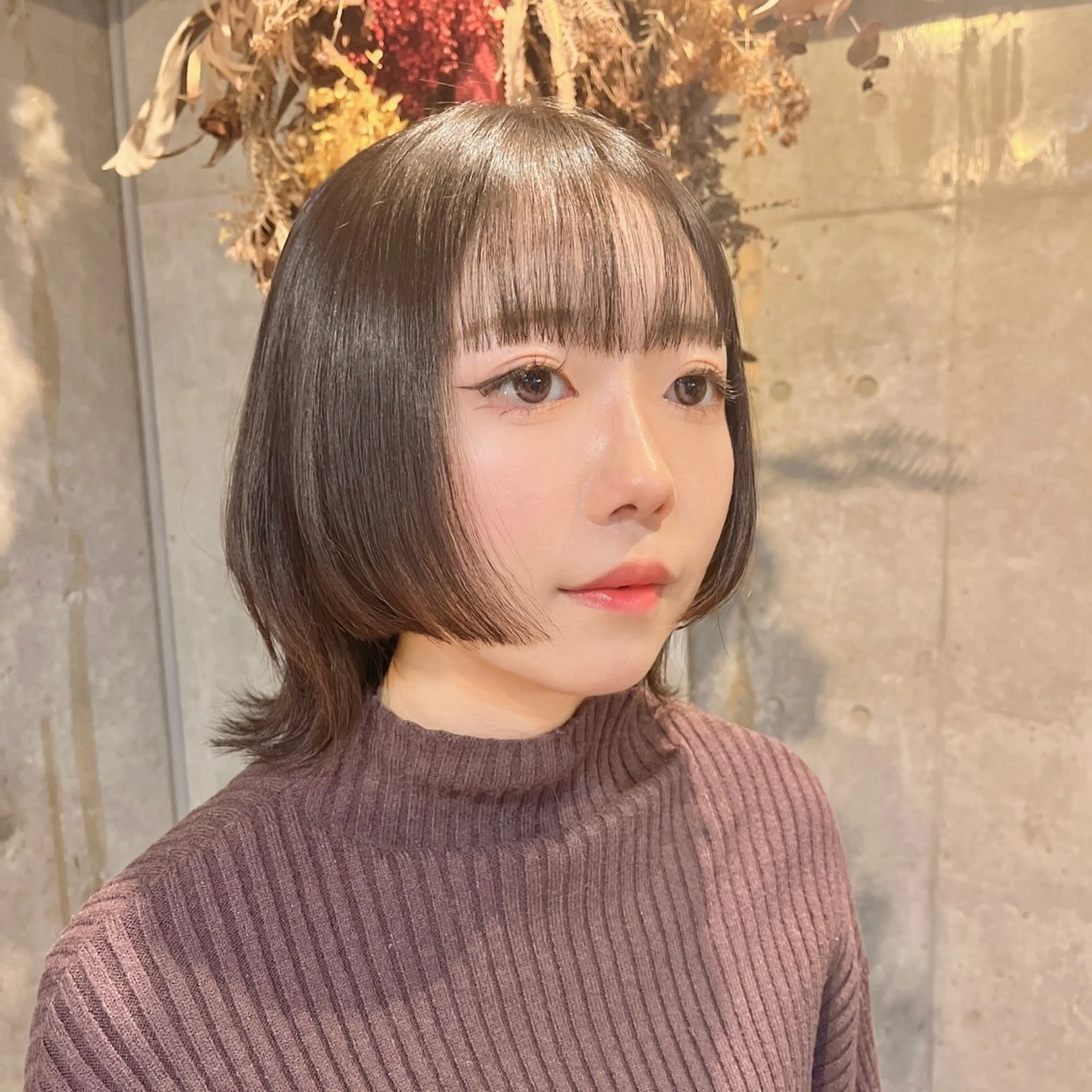 ミディアム カラー ボブ レイヤーカット ウルフカット カット 藤澤 夏実/インナーカラーのヘアスタイル