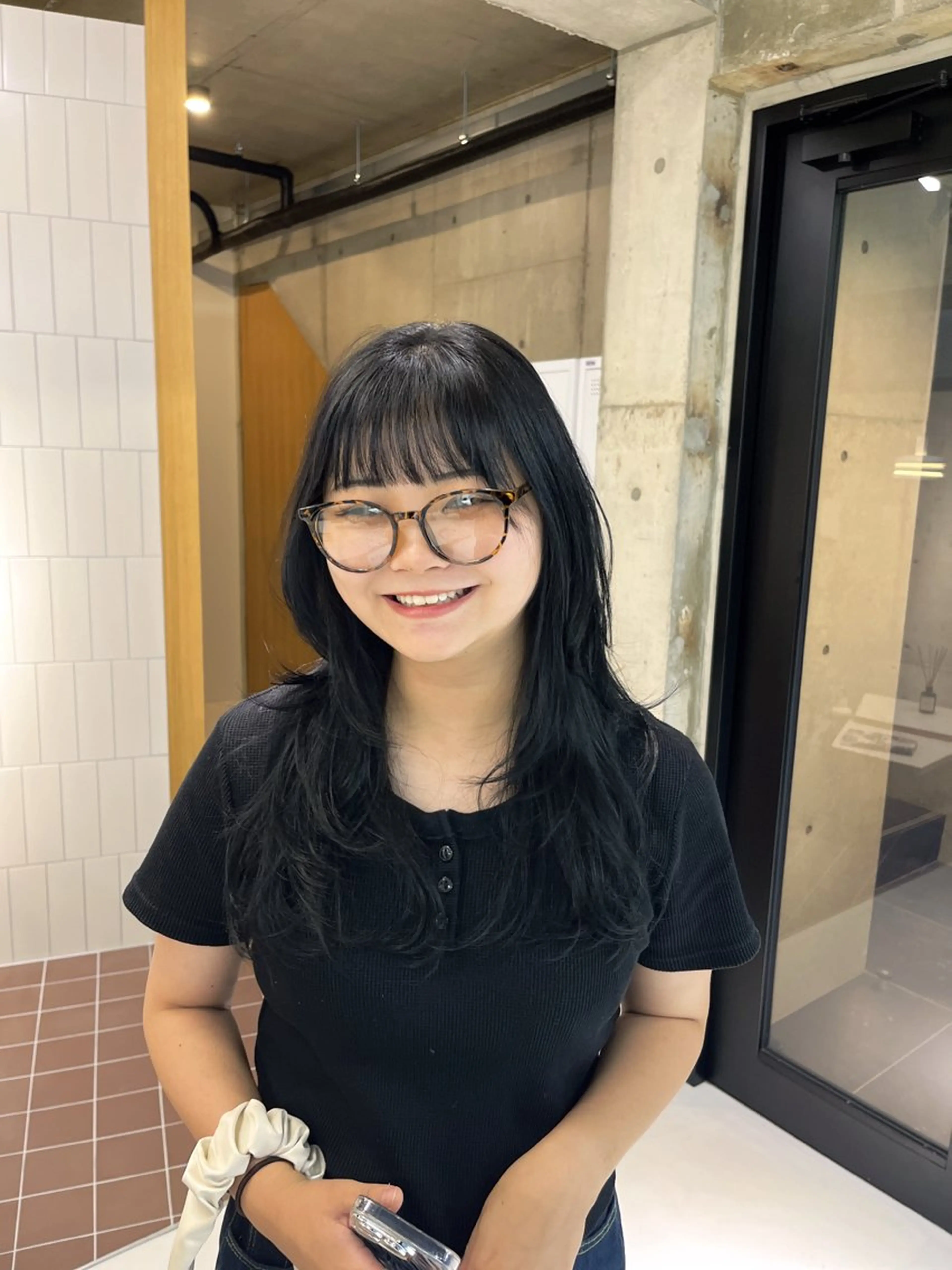 セミロング カラー ブラウンカラー 透明感カラー ハッシュカット 韓国風ヘア レイヤーカット nagi所属・横田直也/韓国風 レイヤーカット/千種のヘアスタイル