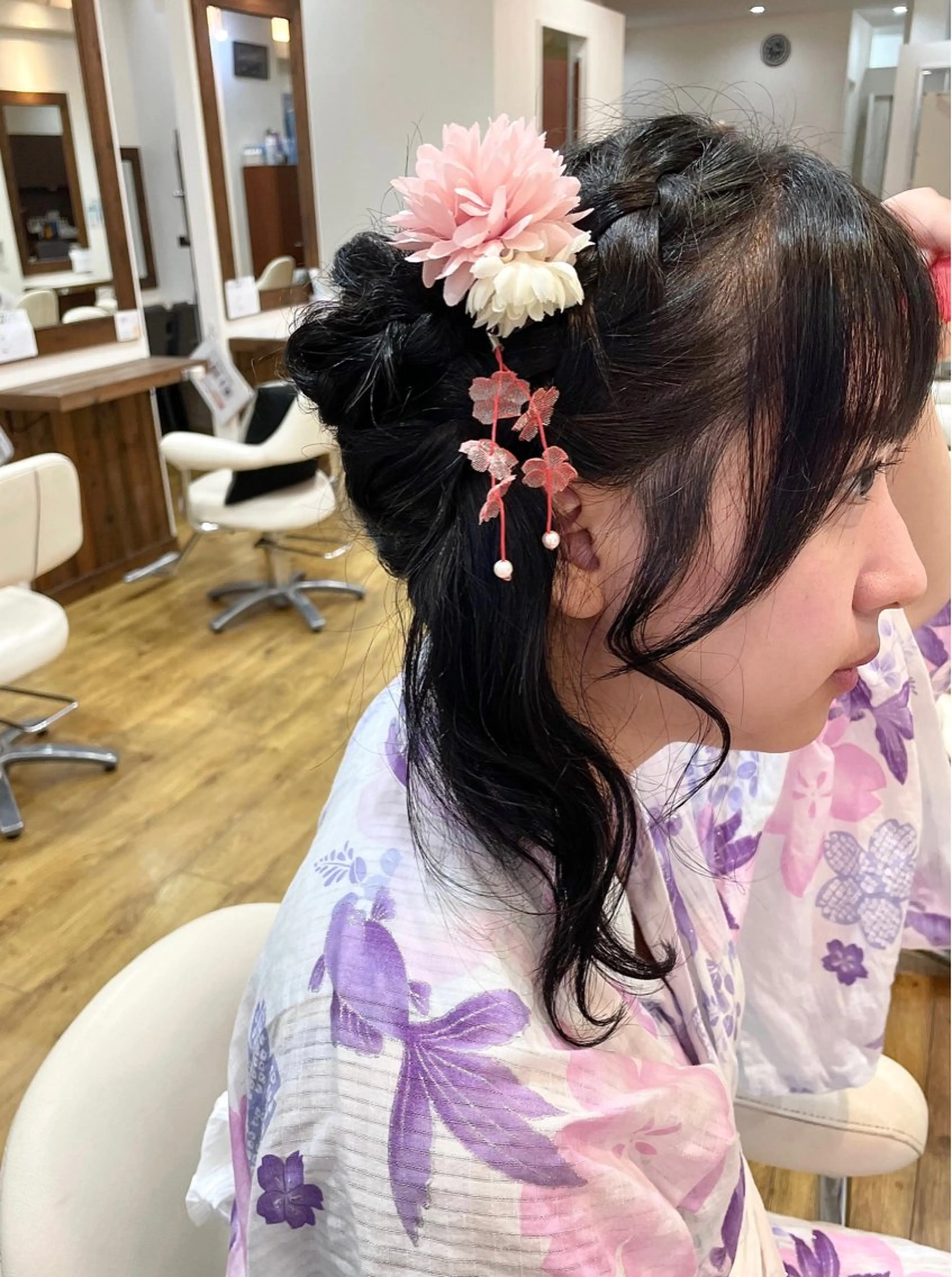 ロング ヘアアレンジ 浴衣 ヘアセット 💖メンズカット モデル募集 晴香💖のヘアスタイル